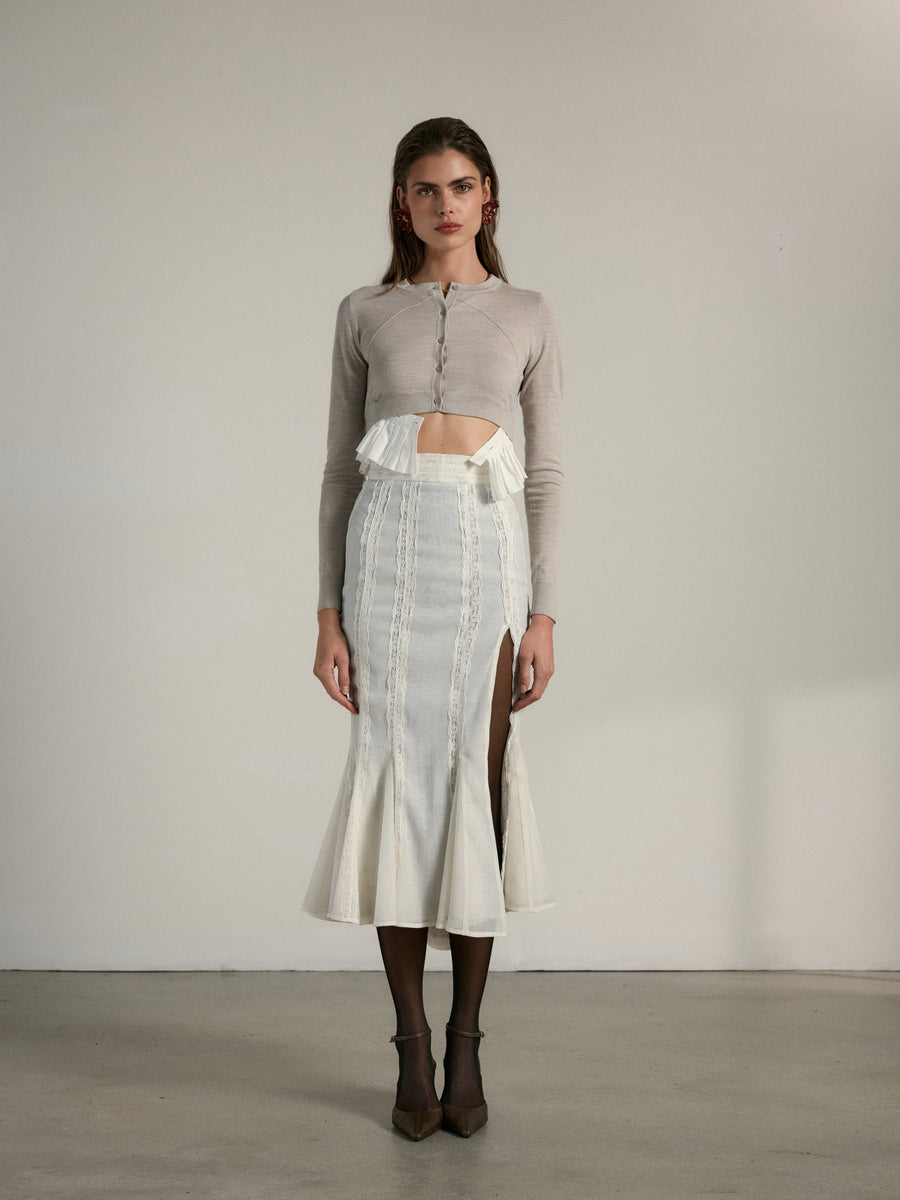 The Toledo Skirt in Eggshell