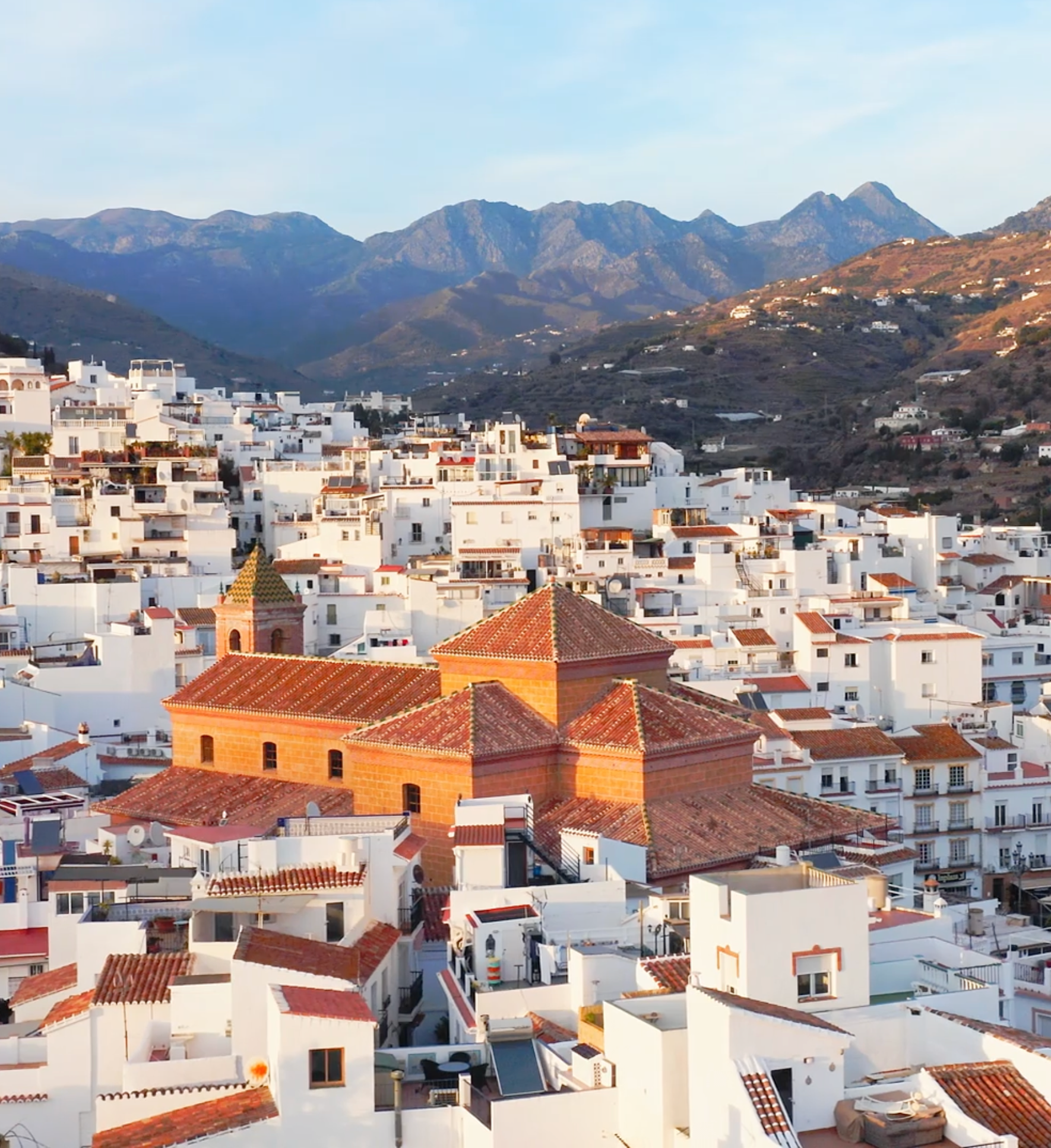 Whitewashed Andalusian city rooftops