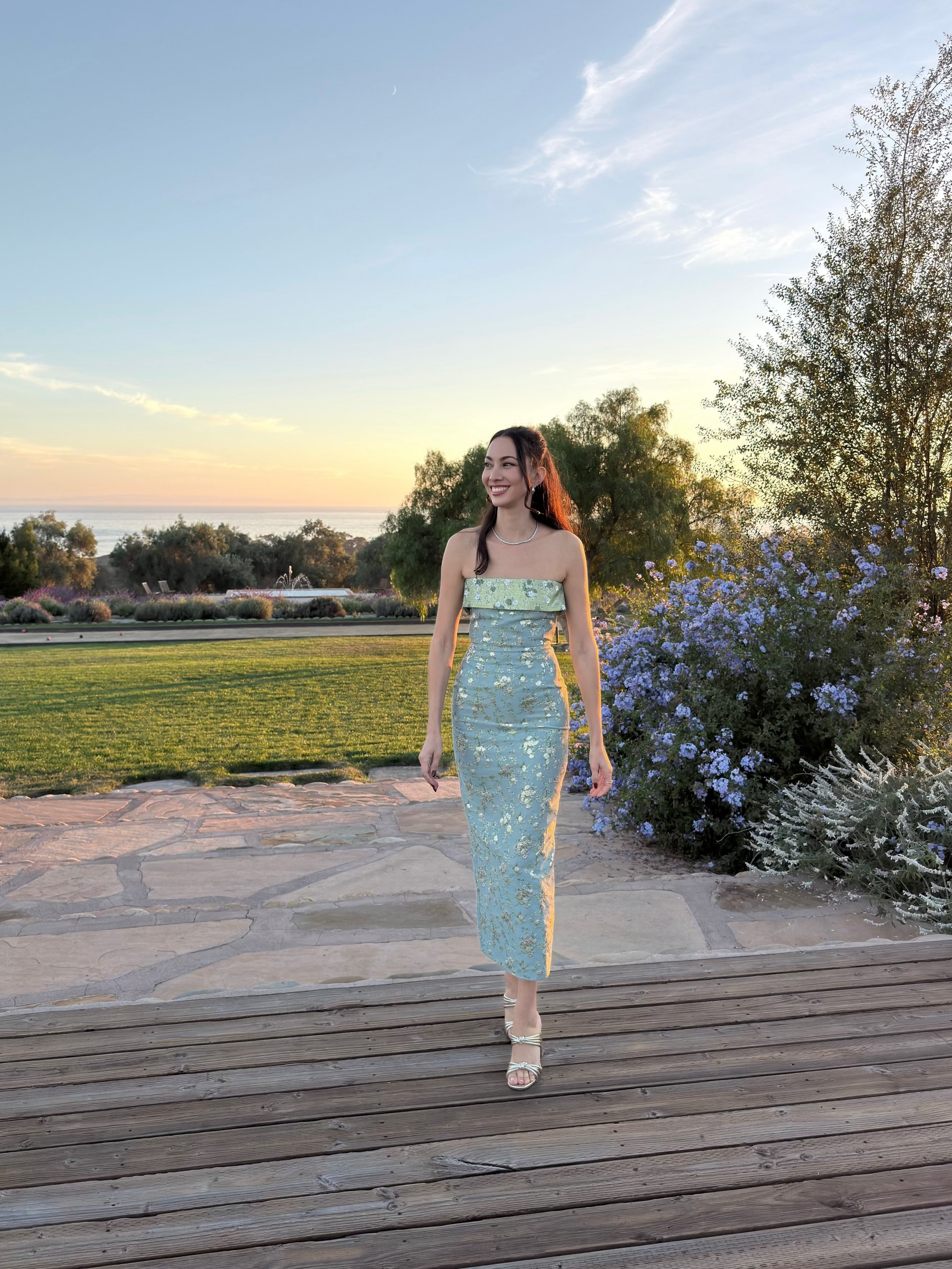 kennedy dress metallic bloom STAUD Kennedy Dress Metallic Bloom