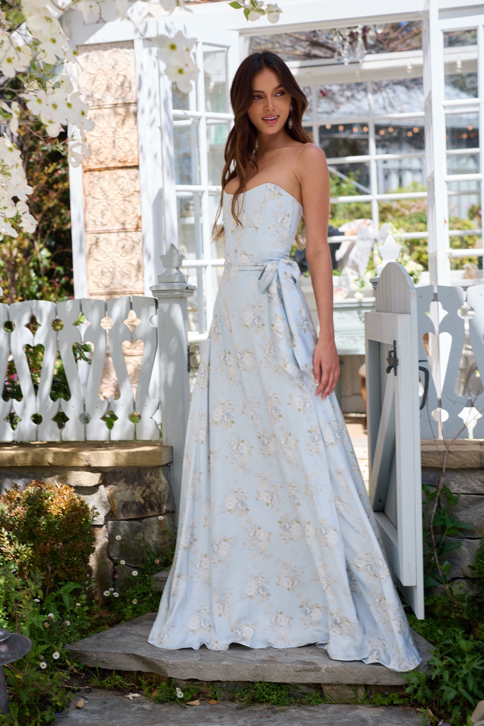 The Cecilia Dress in Victorian Blue Roses V. Chapman The Cecilia Dress in Victorian Blue Roses V. Chapman
