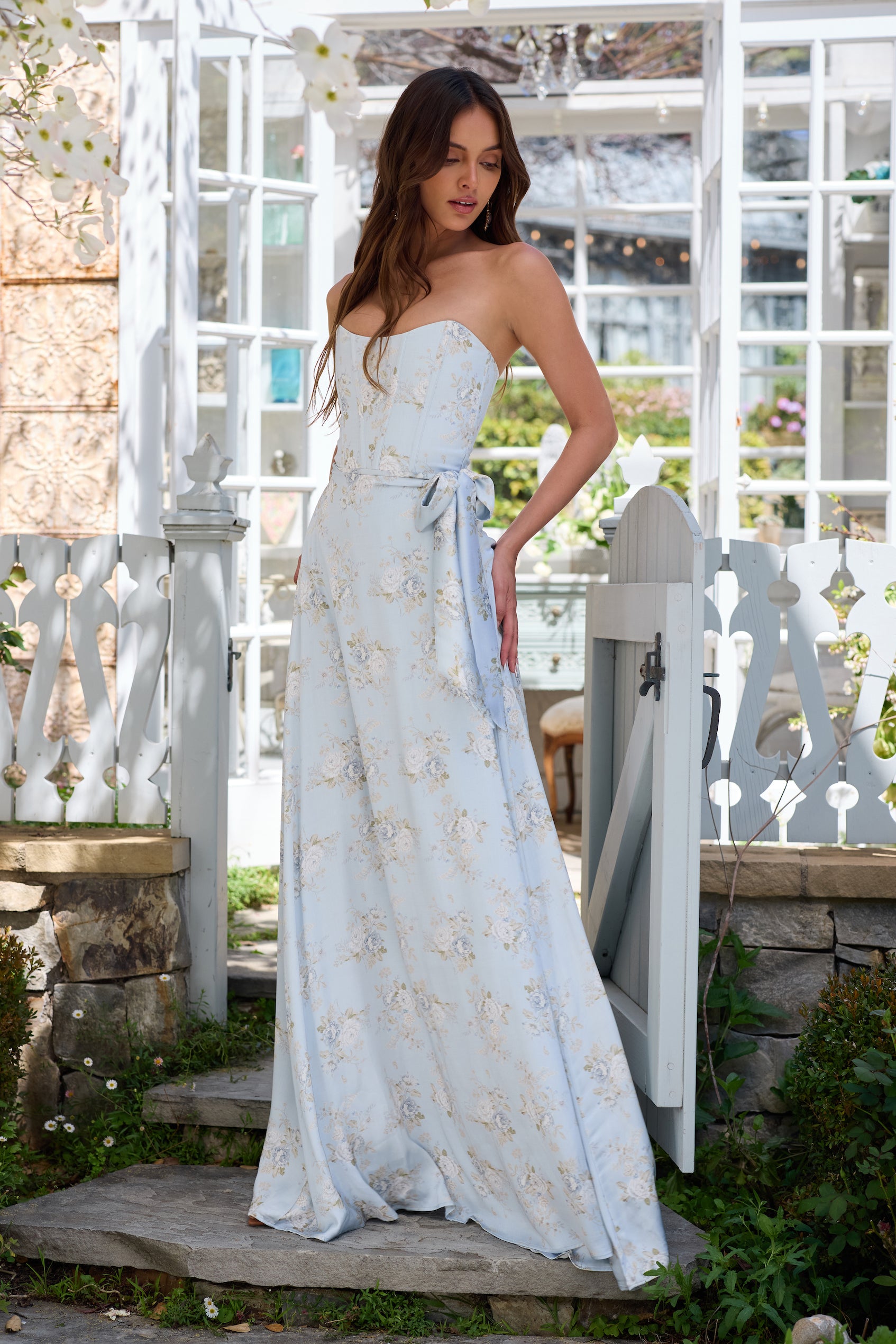 The Cecilia Dress in Victorian Blue Roses – V. Chapman