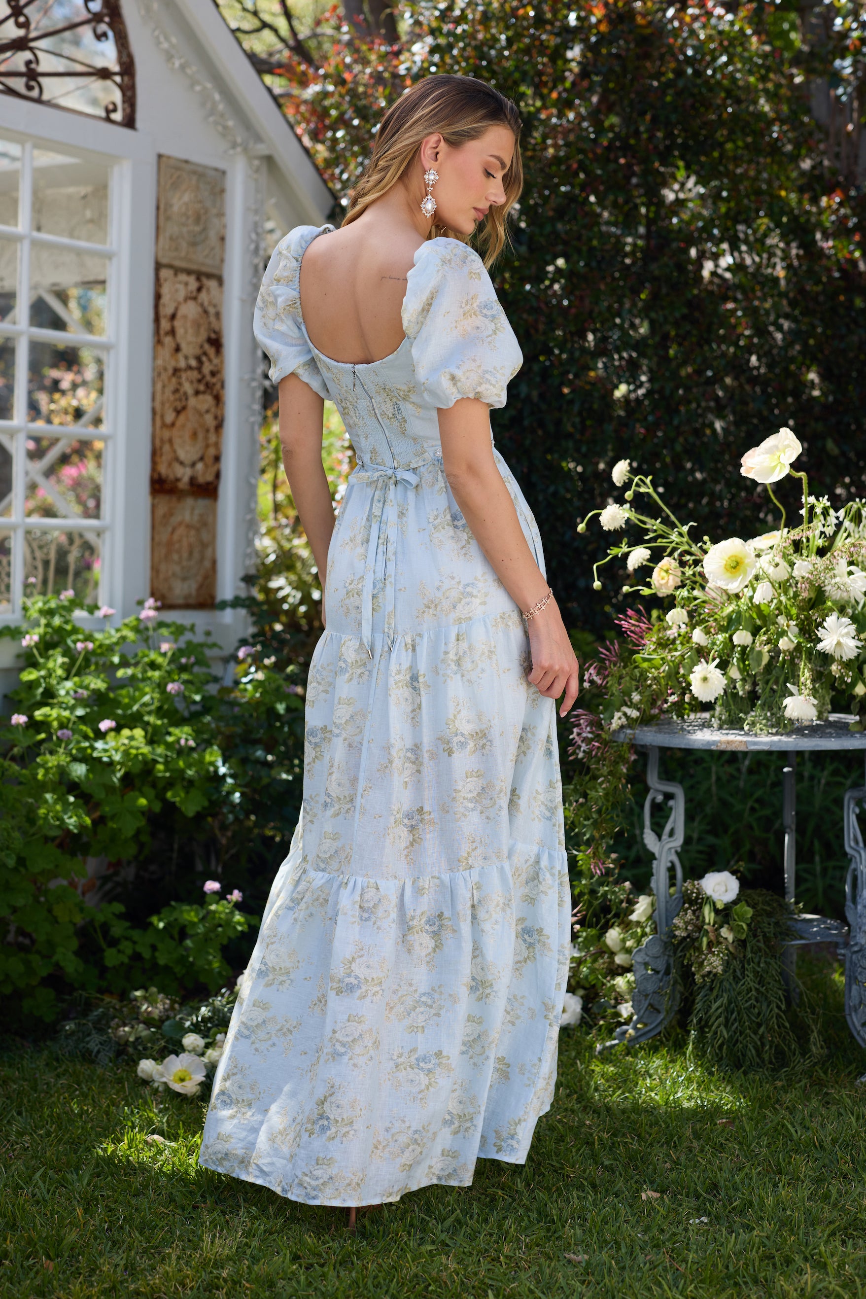 The Emma Dress in Victorian Blue Roses – V. Chapman