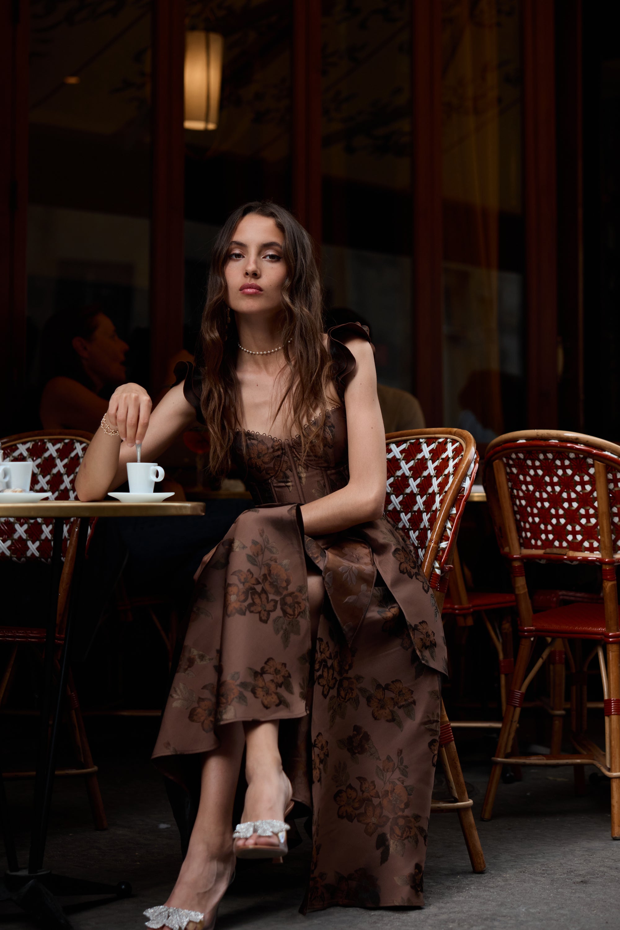 The Vera Dress in Cocoa Baroque Floral – V. Chapman