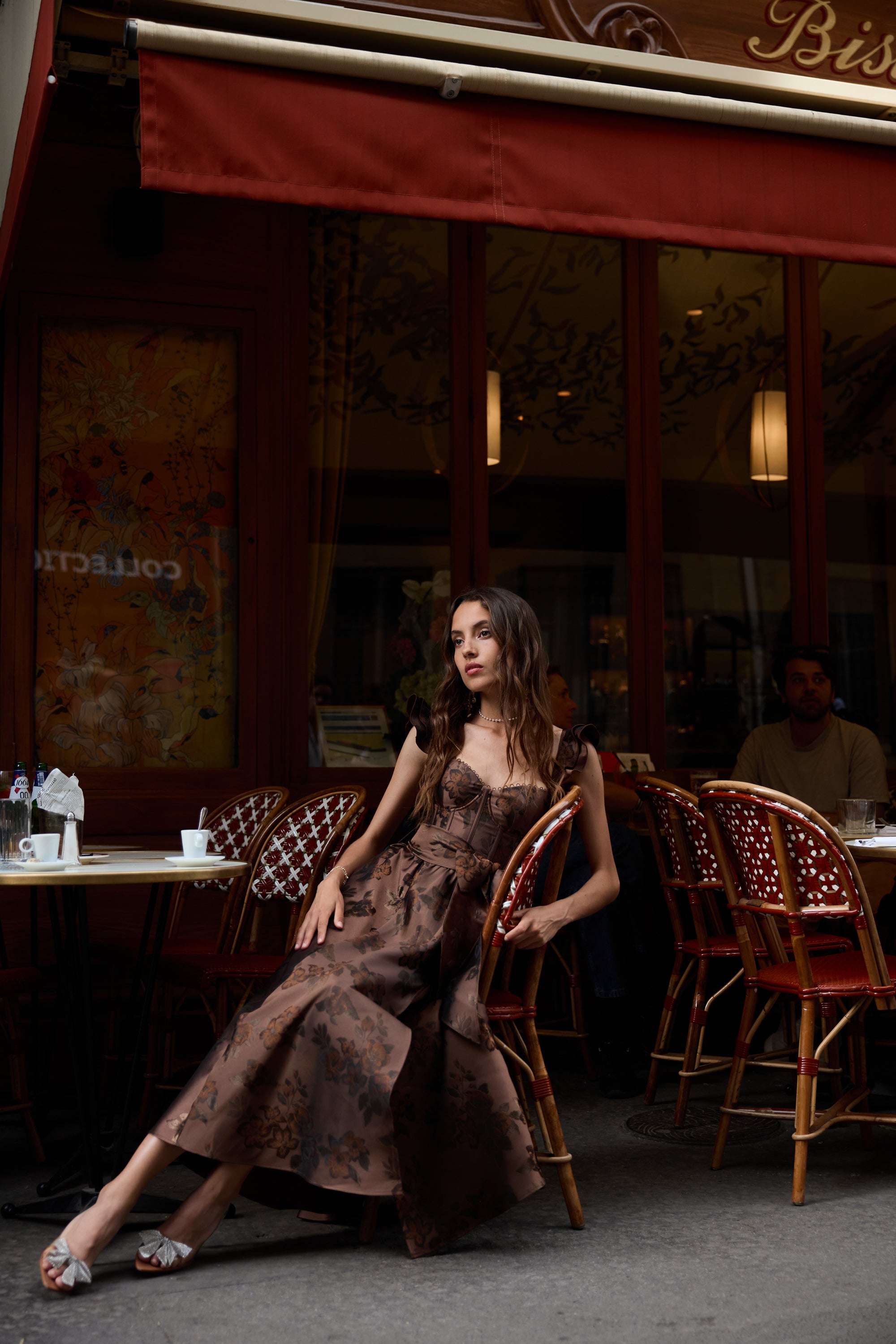 The Vera Dress in Cocoa Baroque Floral 12 / Cocoa Baroque Floral The Vera Dress in Cocoa Baroque Floral 12 / Cocoa Baroque Floral