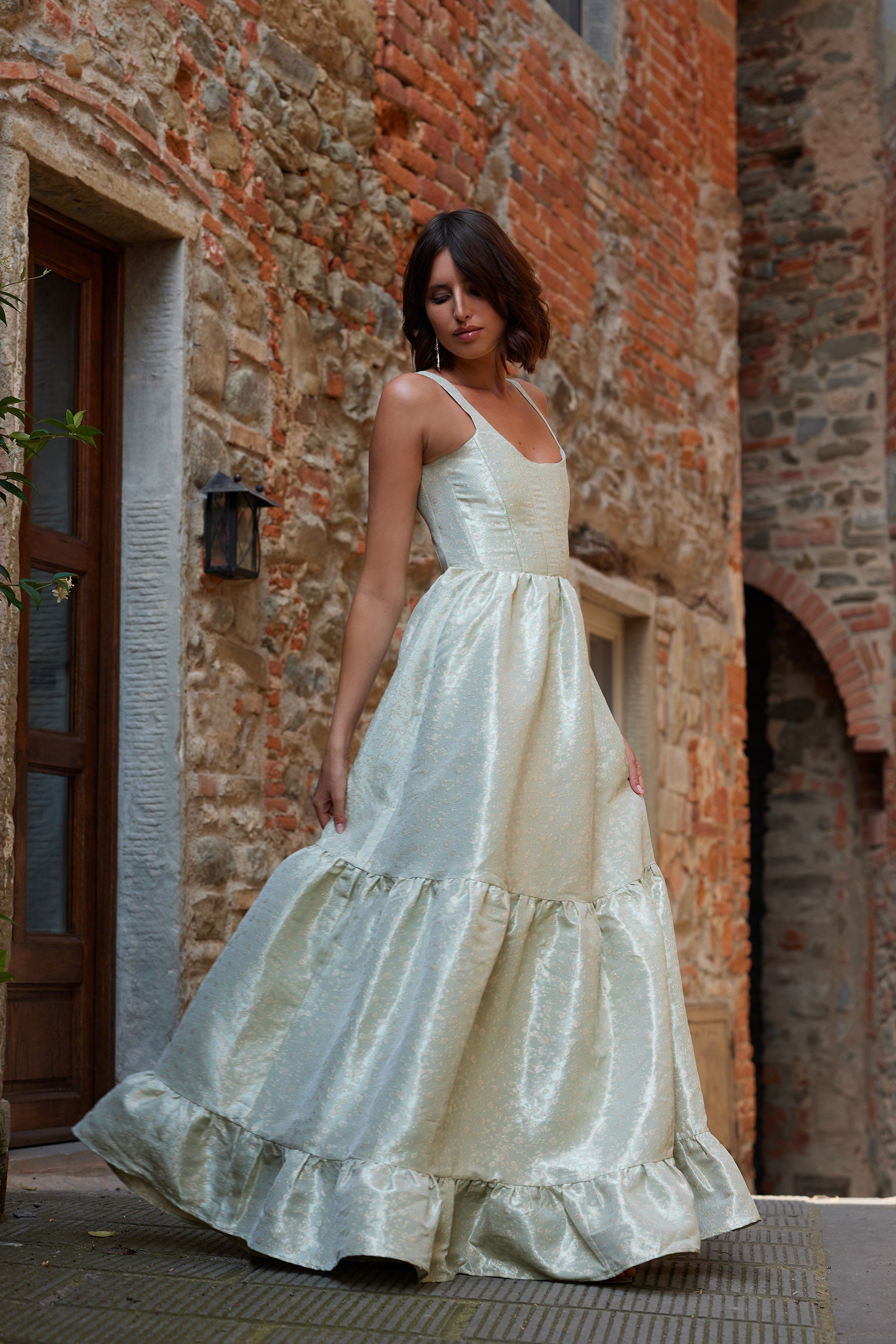 The Avery Dress in Sage Duchess 12 / Sage Duchess The Avery Dress in Sage Duchess 12 / Sage Duchess