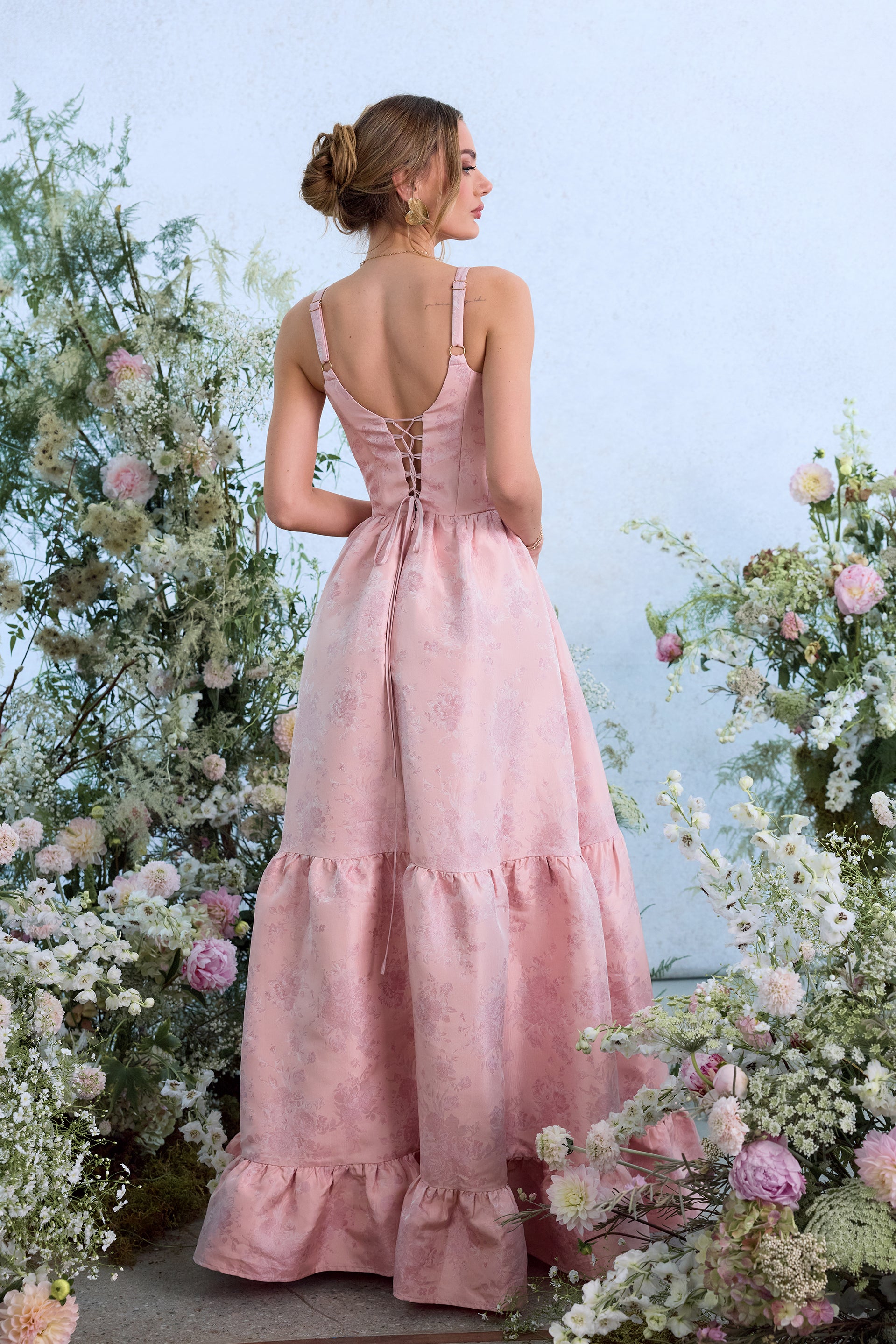 The Avery Dress in Light Pink Windsor Brocade 0 / Light Pink Windsor Brocade The Avery Dress in Light Pink Windsor Brocade 0 / Light Pink Windsor Brocade
