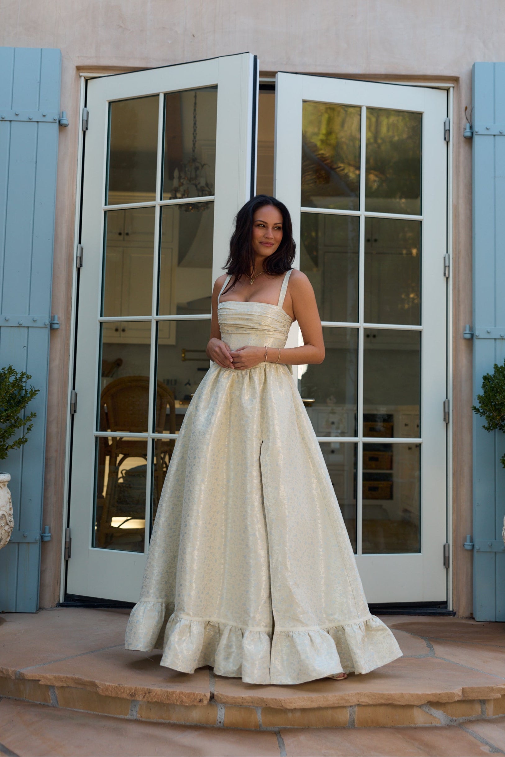 The Ava Dress in Light Blue Duchess 0 / Light Blue Duchess