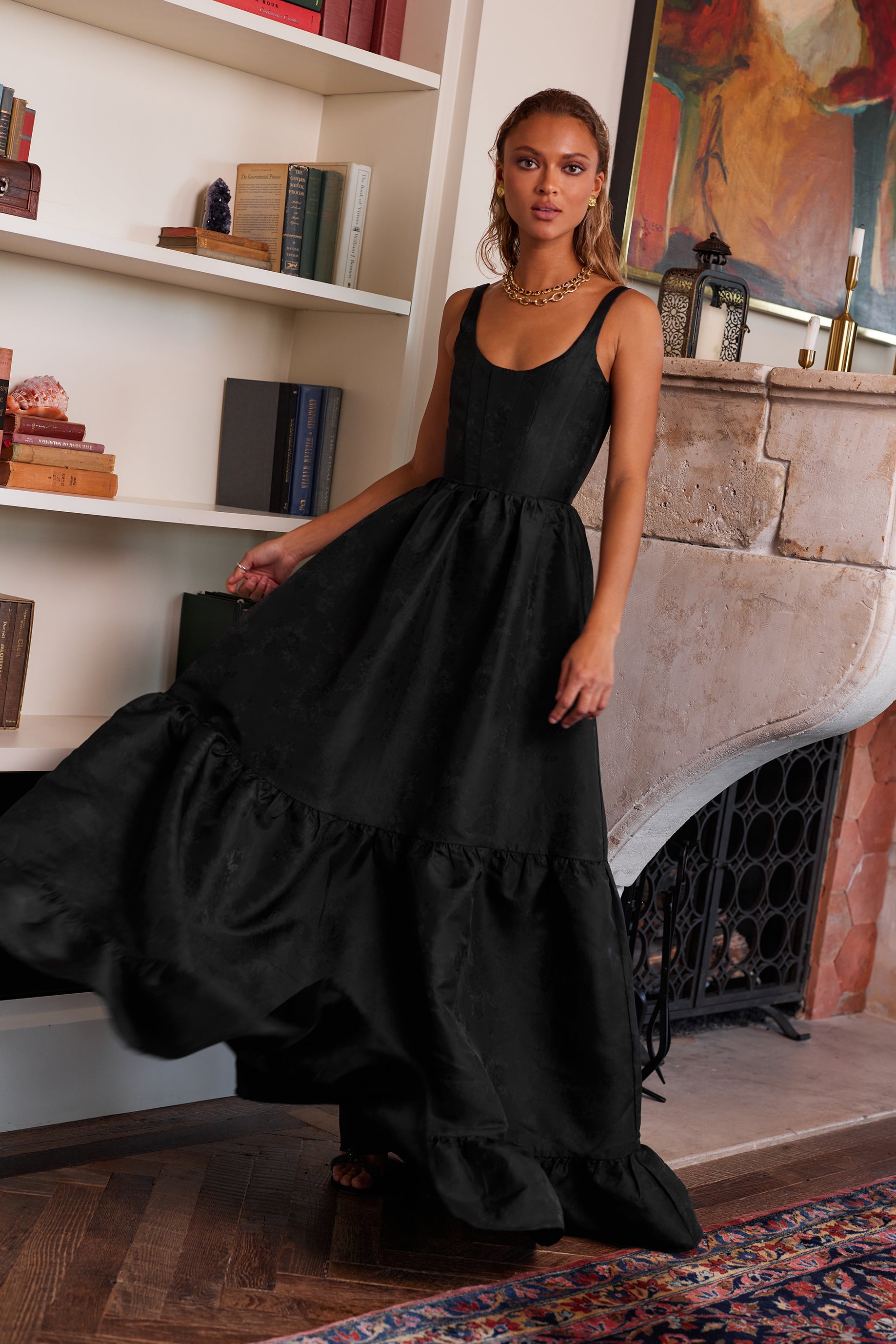 The Avery Dress in Black Windsor Brocade 14 / Black Windsor Brocade The Avery Dress in Black Windsor Brocade 14 / Black Windsor Brocade