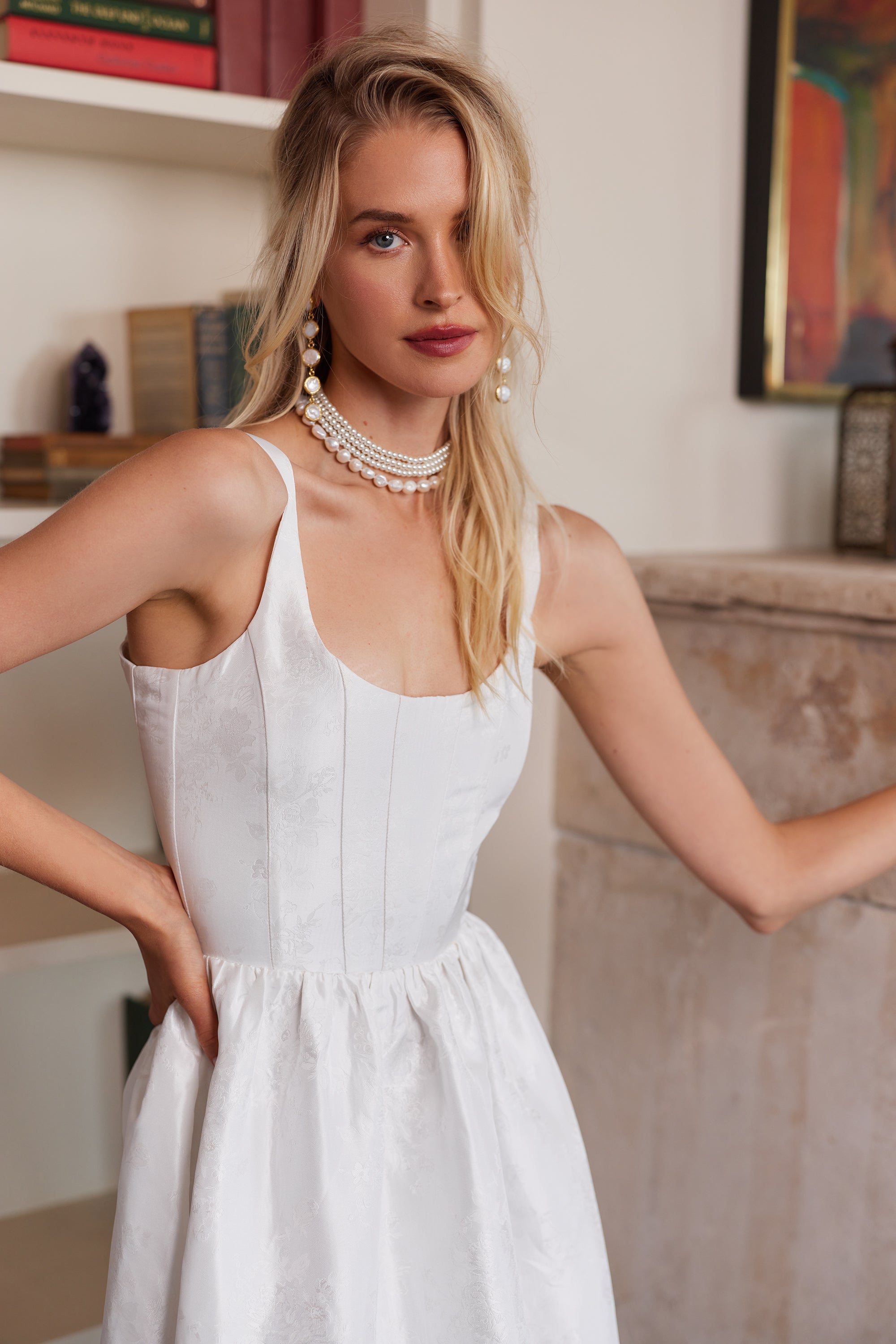 windsor white and silver dress Windsor white sequin mini dress. Straps are