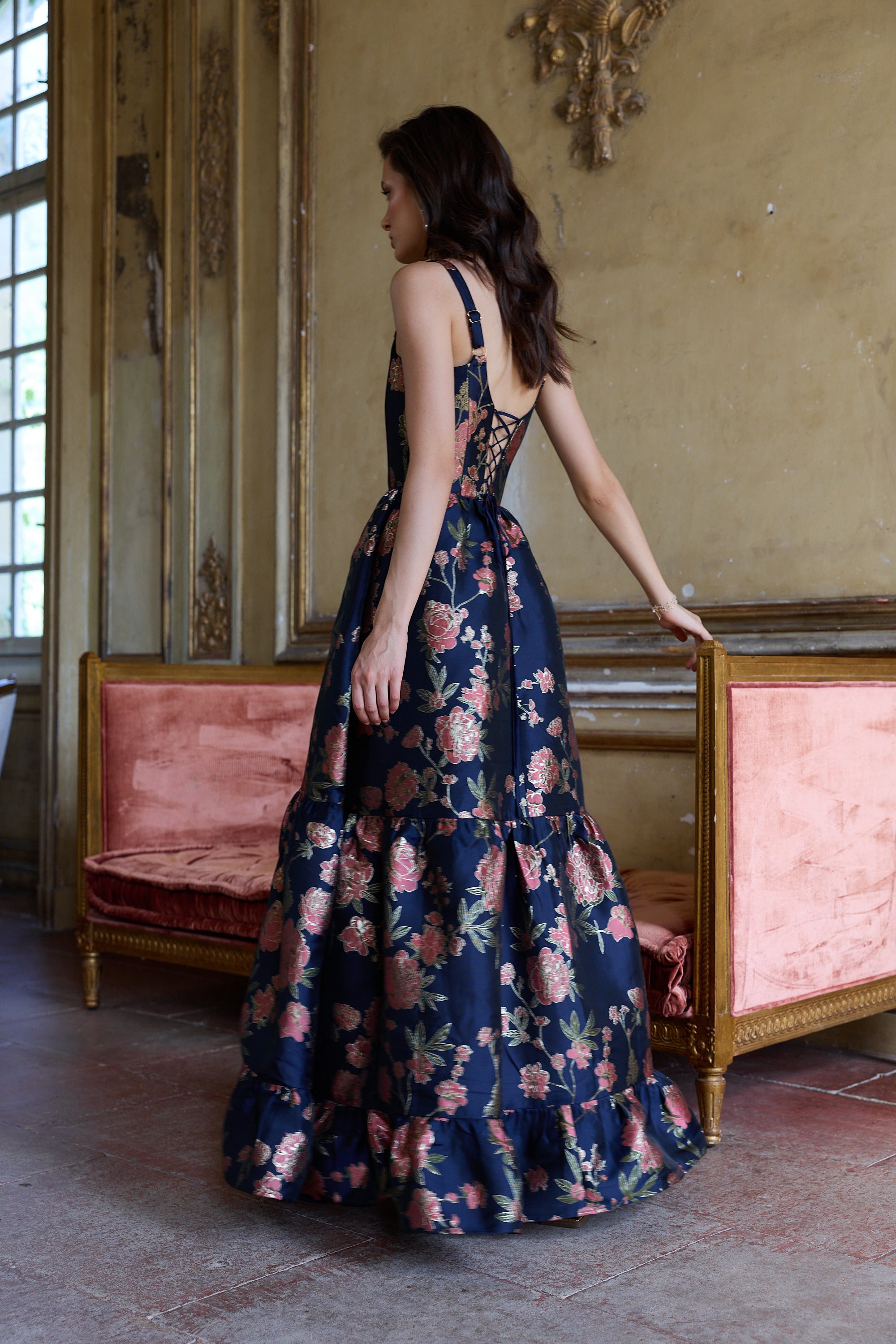 navy blue dress in store near me Alie Street Sophia Maxi Dress Navy Blue