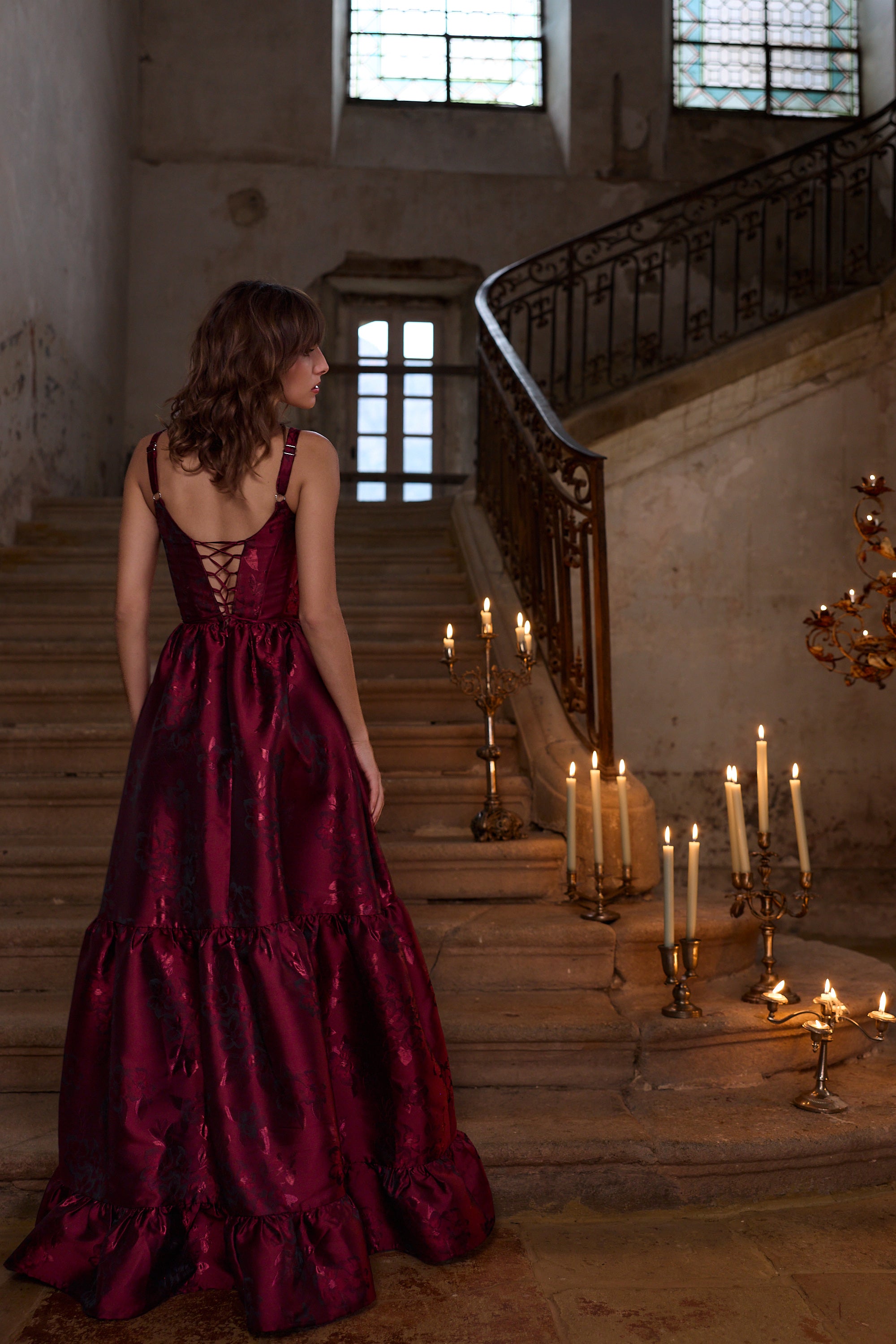 The Avery Dress in Garnet Baroque Floral 0 / Garnet Baroque Floral The Avery Dress in Garnet Baroque Floral 0 / Garnet Baroque Floral