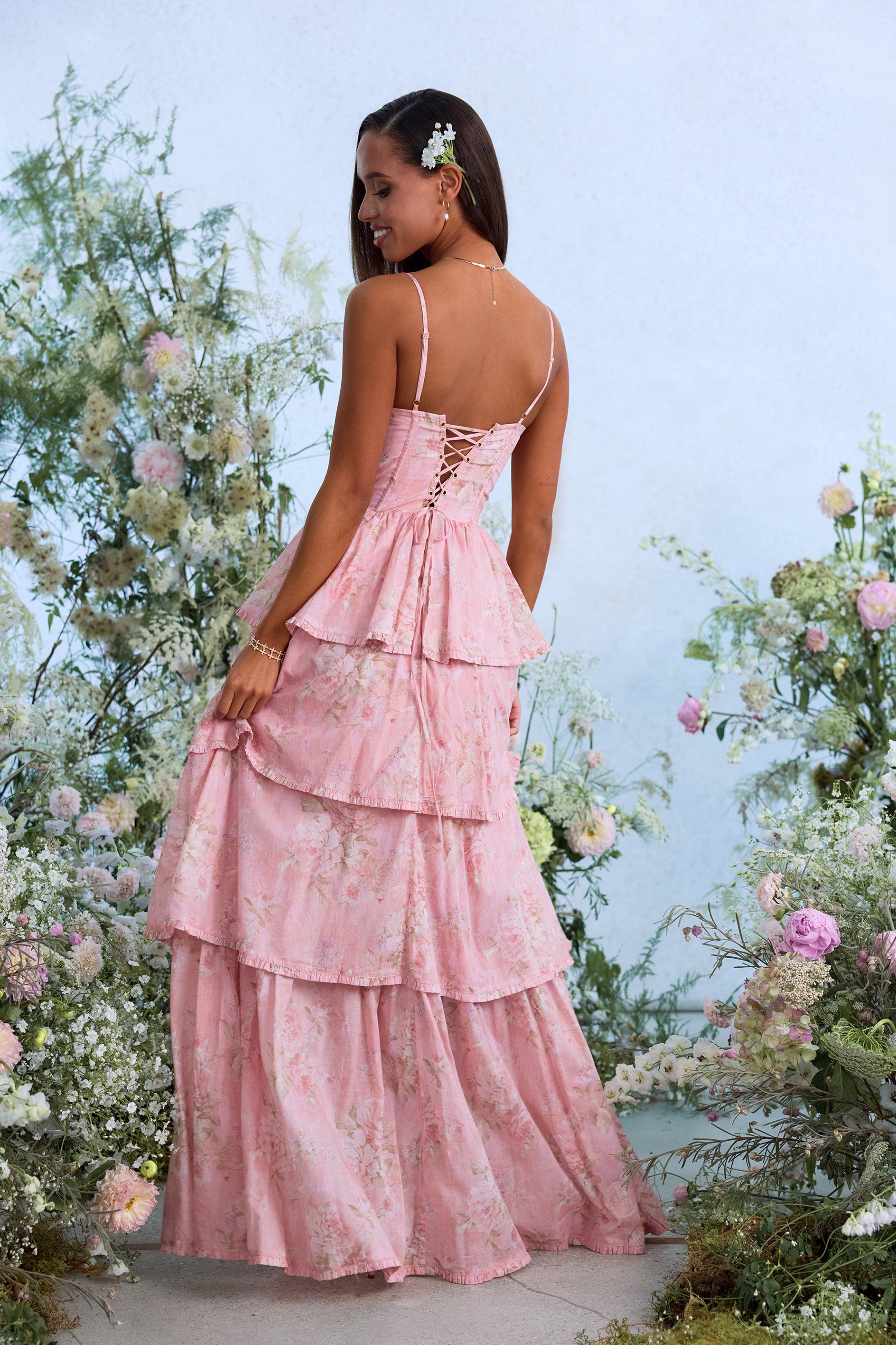 The Caterina Dress in Light Pink Tapestry Rose 14 / Light Pink Tapestry Rose The Caterina Dress in Light Pink Tapestry Rose 14 / Light Pink Tapestry Rose