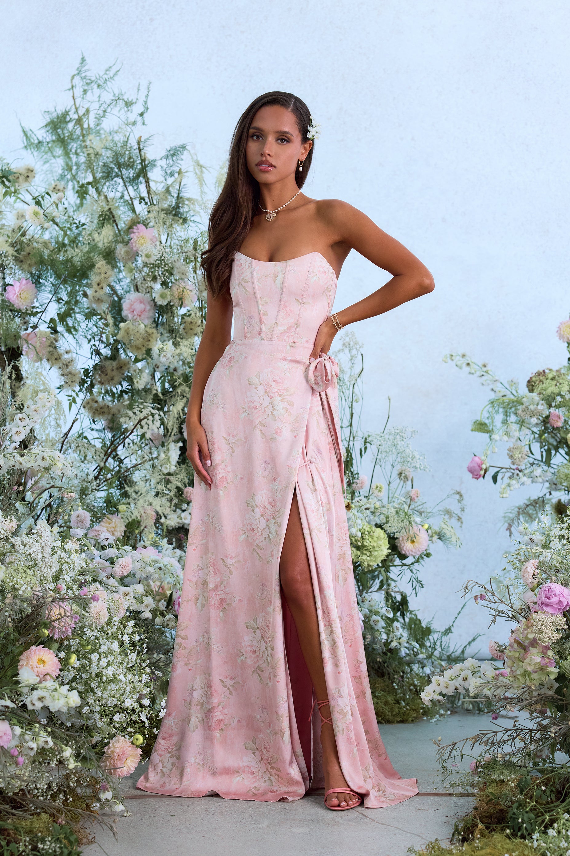 The Cecilia Dress in Light Pink Tapestry Rose 10 / Light Pink Tapestry Rose The Cecilia Dress in Light Pink Tapestry Rose 10 / Light Pink Tapestry Rose
