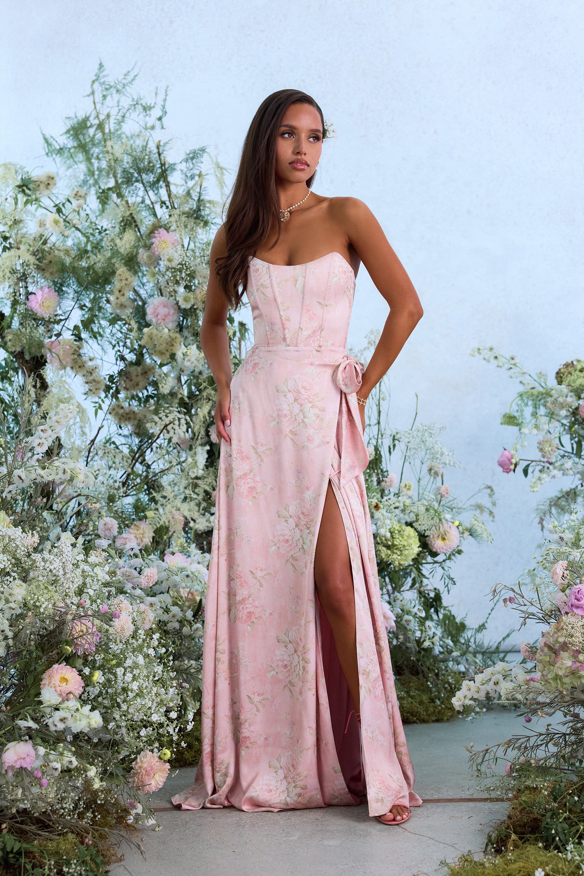 The Cecilia Dress in Light Pink Tapestry Rose 10 / Light Pink Tapestry Rose