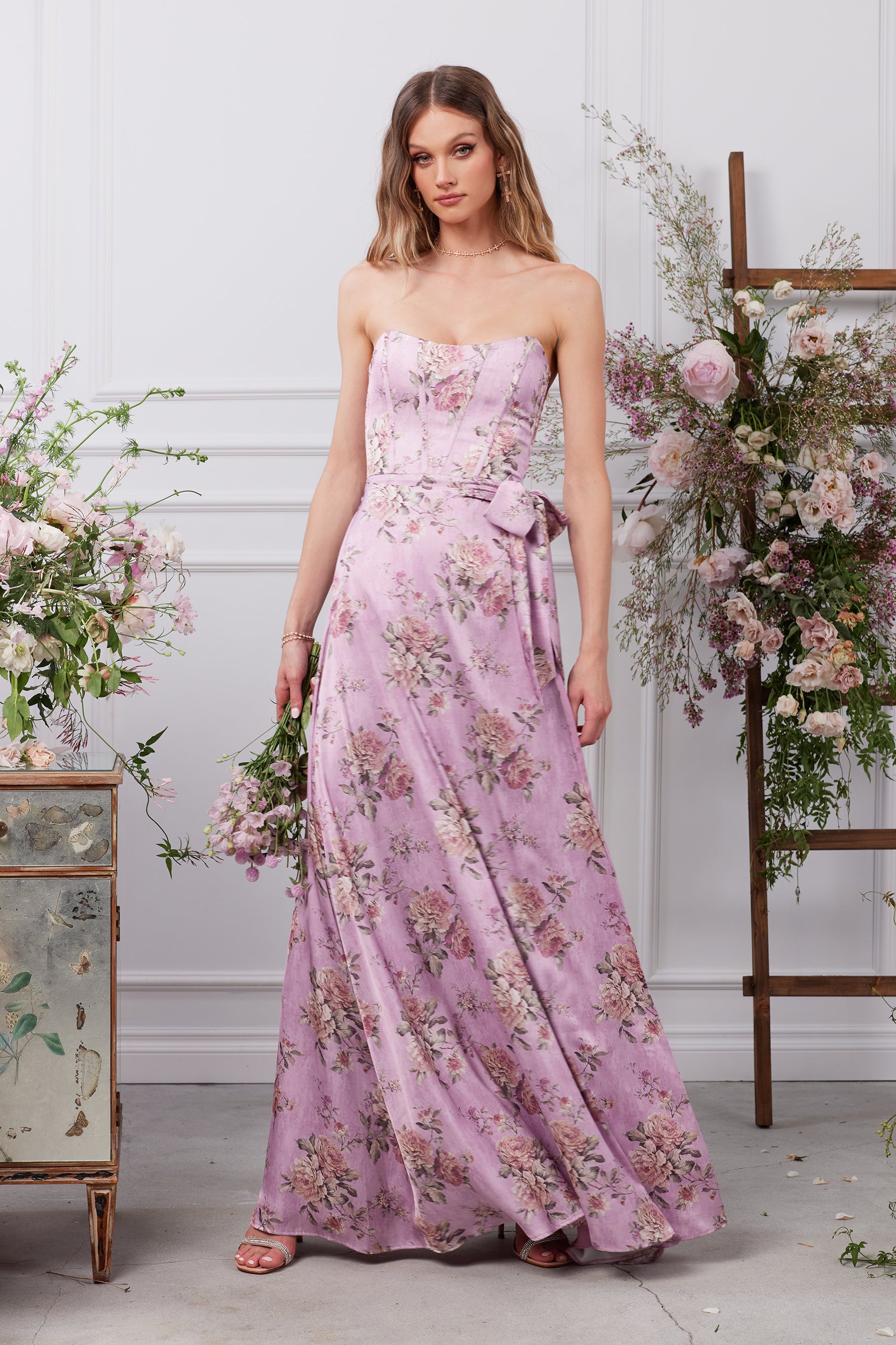 St.cecilia マトラッセキャミソール The Cecilia Dress in Lilac Tapestry Rose – V. Chapman