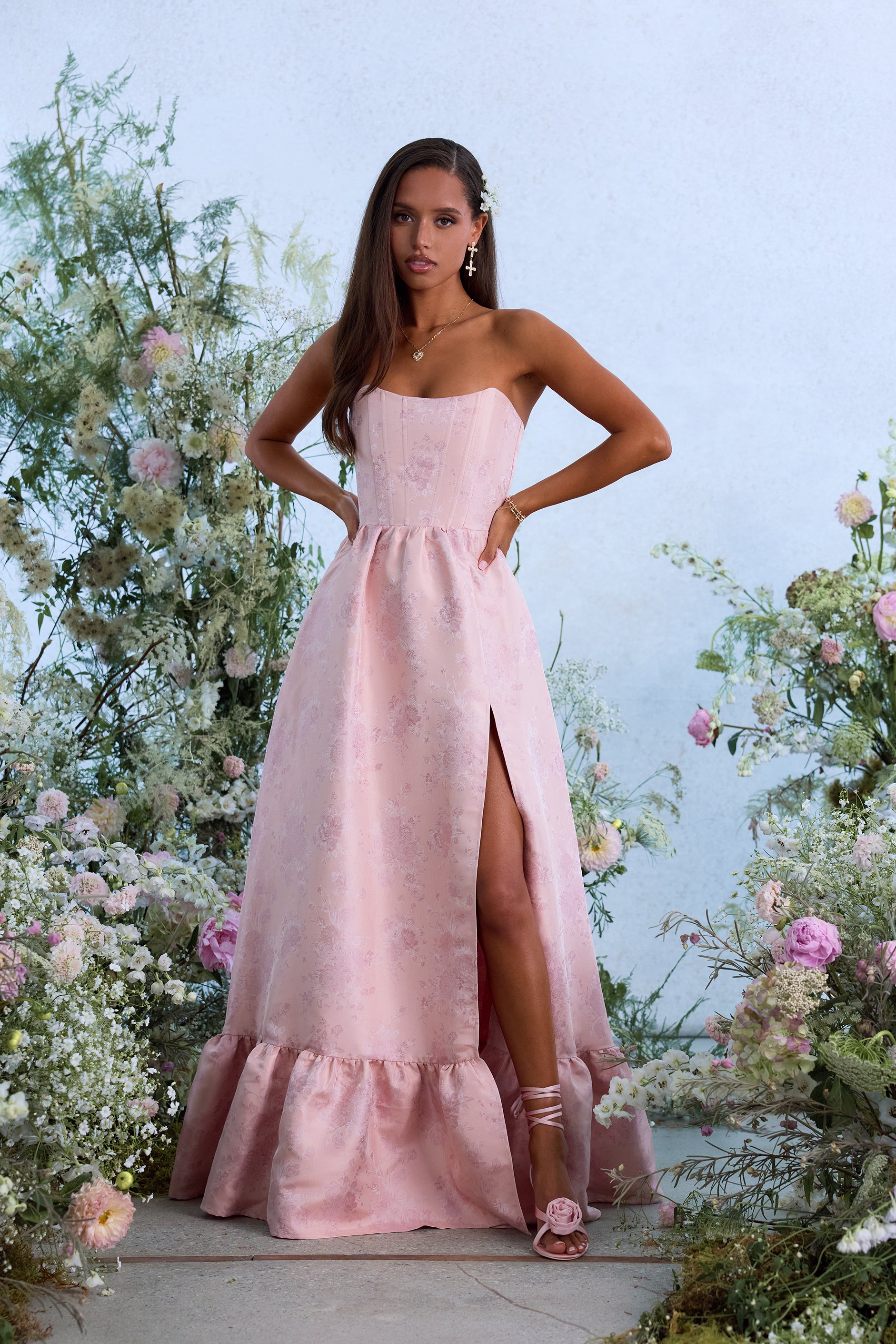 【美品】Audire 完売品 Charlotte flare dress CHARLOTTELTPINKWINDSORWINDSOR-