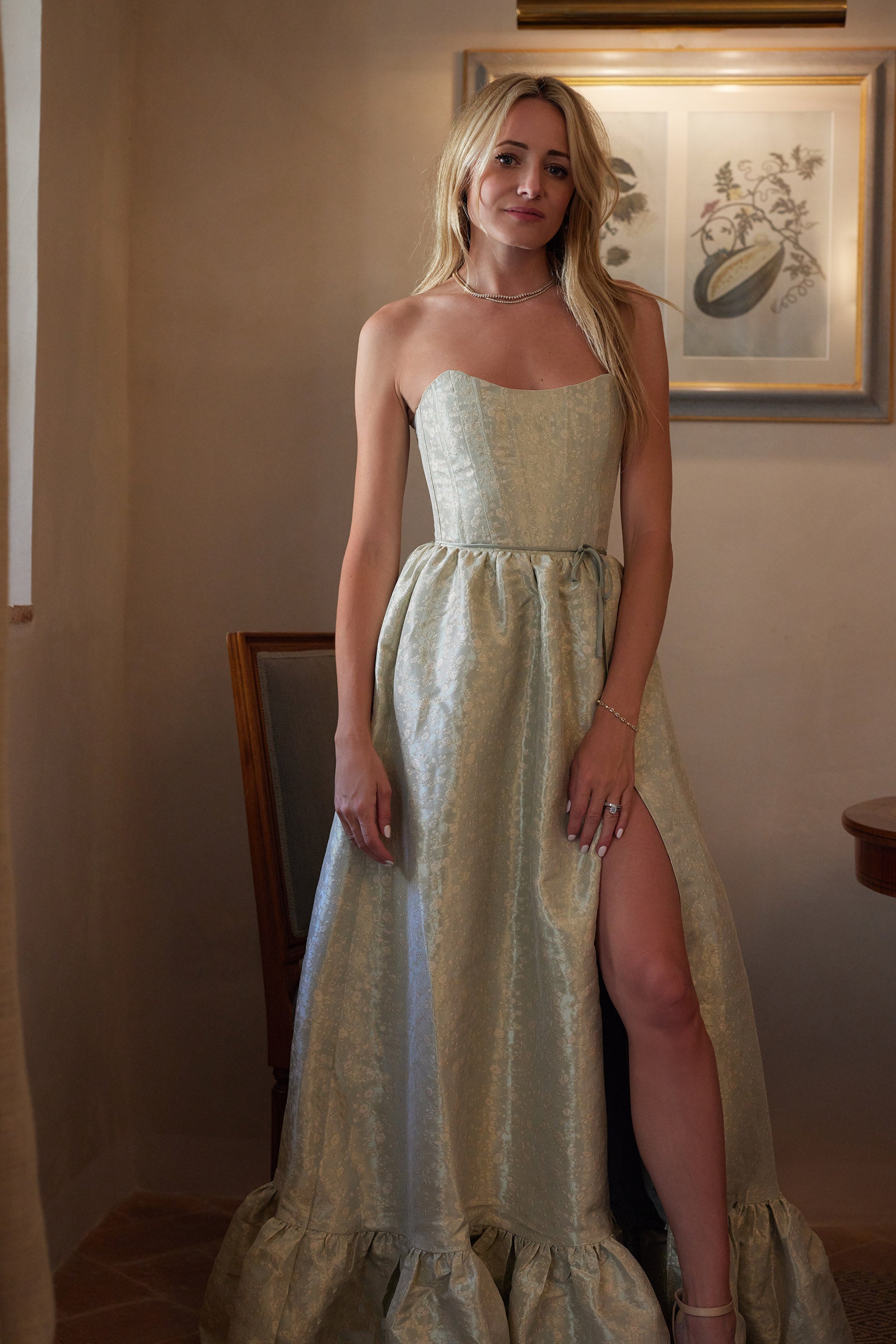 The Charlotte Dress in Sage Duchess 16 / Sage Duchess The Charlotte Dress in Sage Duchess 16 / Sage Duchess