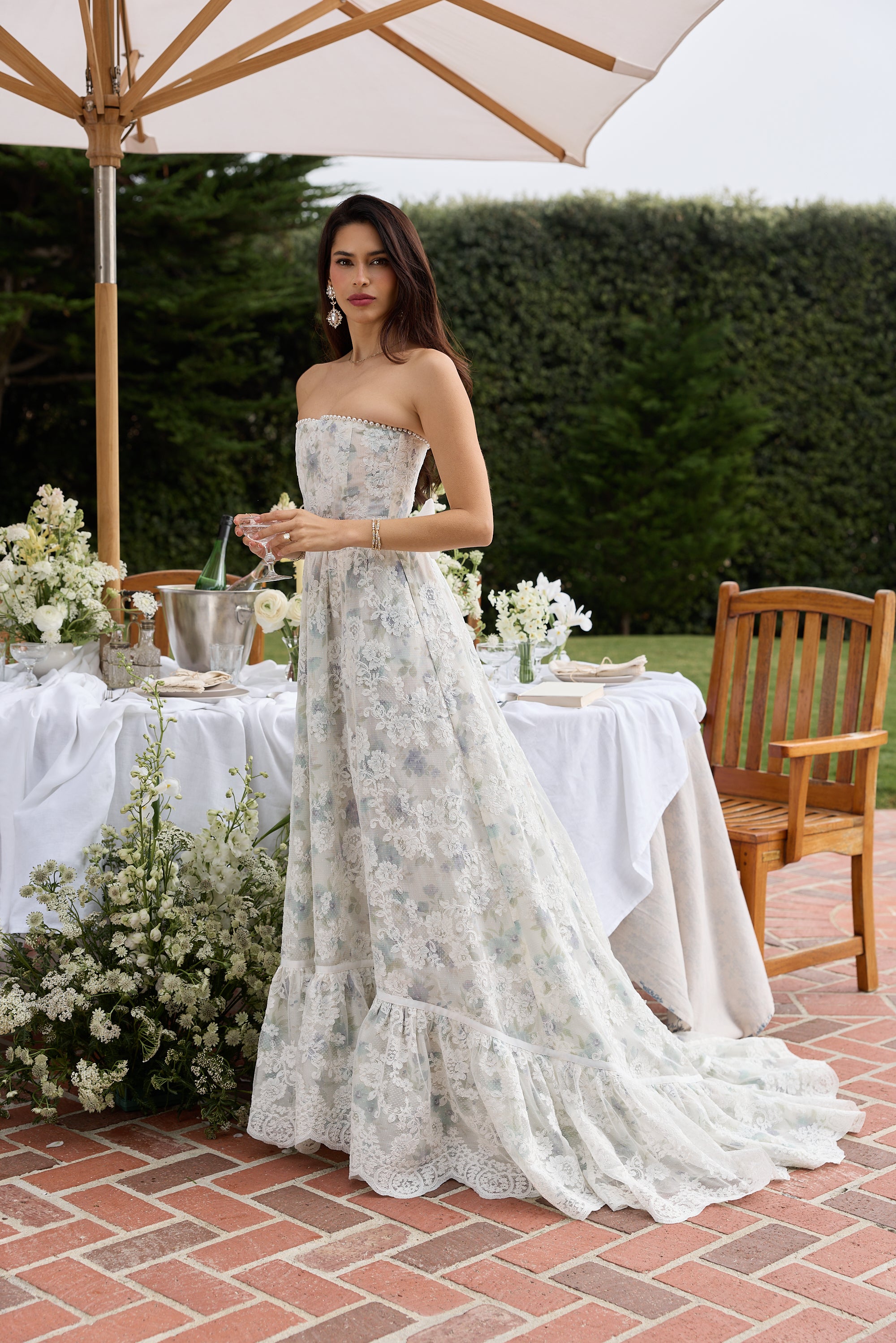The Cambree Dress in Blue Watercolor Floral V. Chapman The Cambree Dress in Blue Watercolor Floral V. Chapman