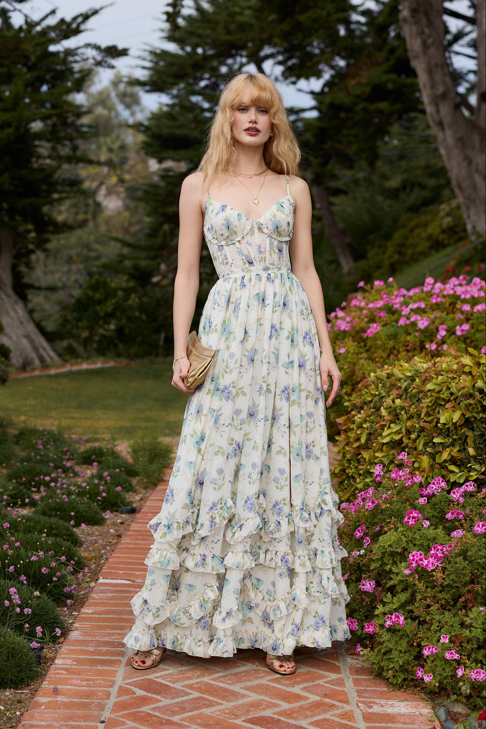 v chapman blue dress The Carmen Dress in Blue Watercolor Floral 14 / Blue Watercolor Floral