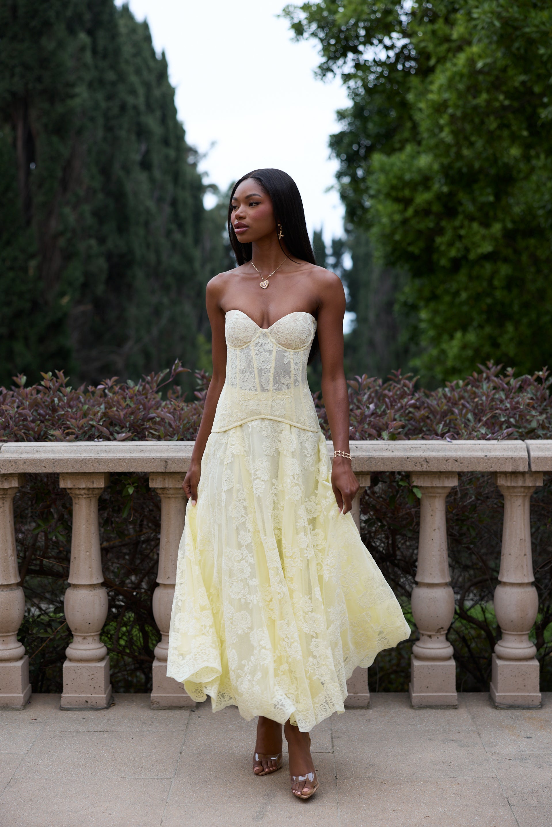 The Carolena Set in Transparent Yellow Lace 6 / Transparent Yellow Lace The Carolena Set in Transparent Yellow Lace 6 / Transparent Yellow Lace