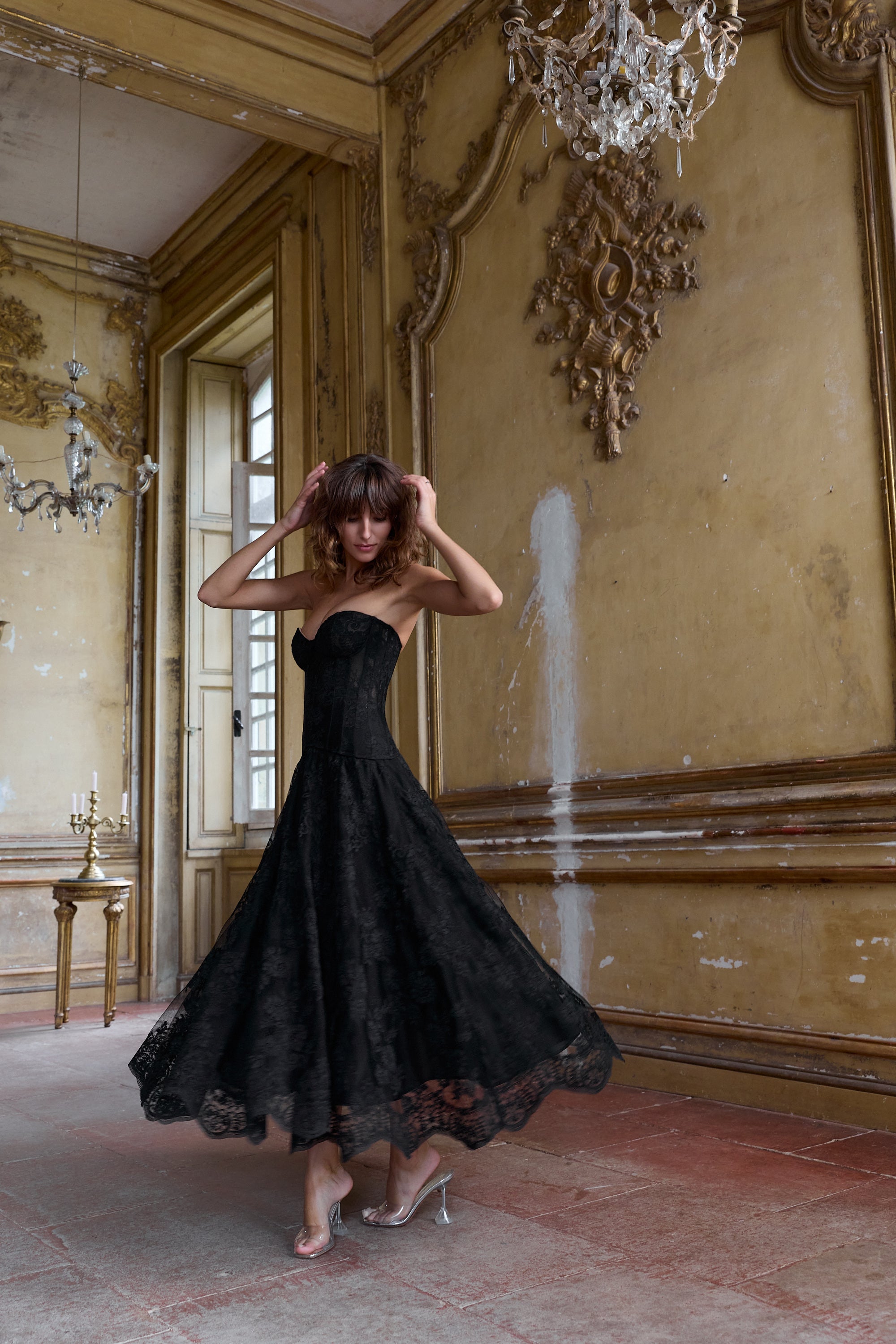The Carolena Set in Black Chantilly Lace – V. Chapman