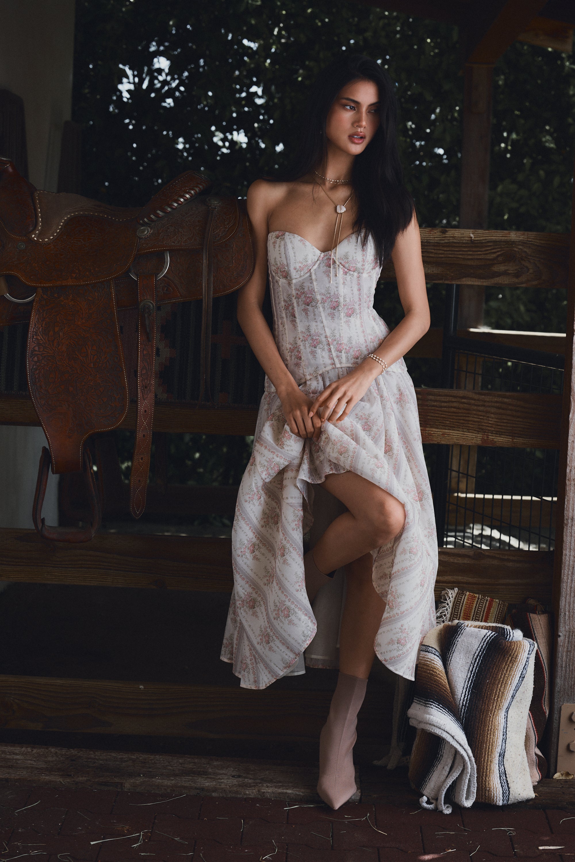 The Carolena Skirt in Vintage Victorian Stripe – V. Chapman