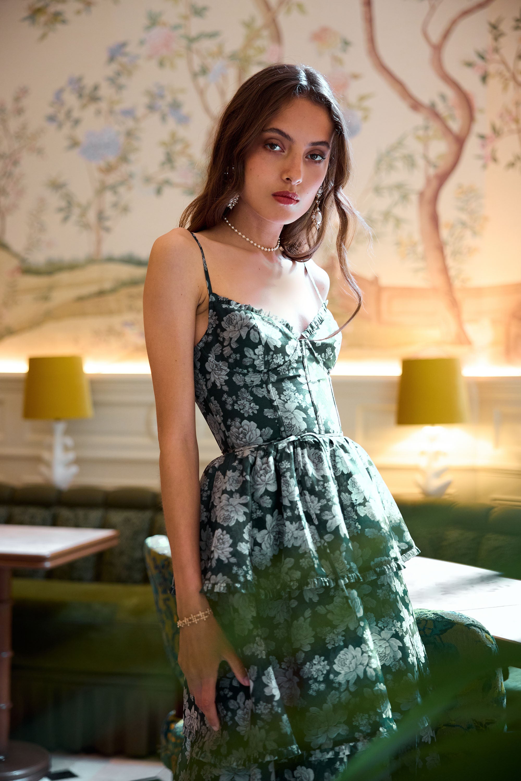 The Caterina Dress in Emerald Peony Print 20 / Emerald Peony Print The Caterina Dress in Emerald Peony Print 20 / Emerald Peony Print