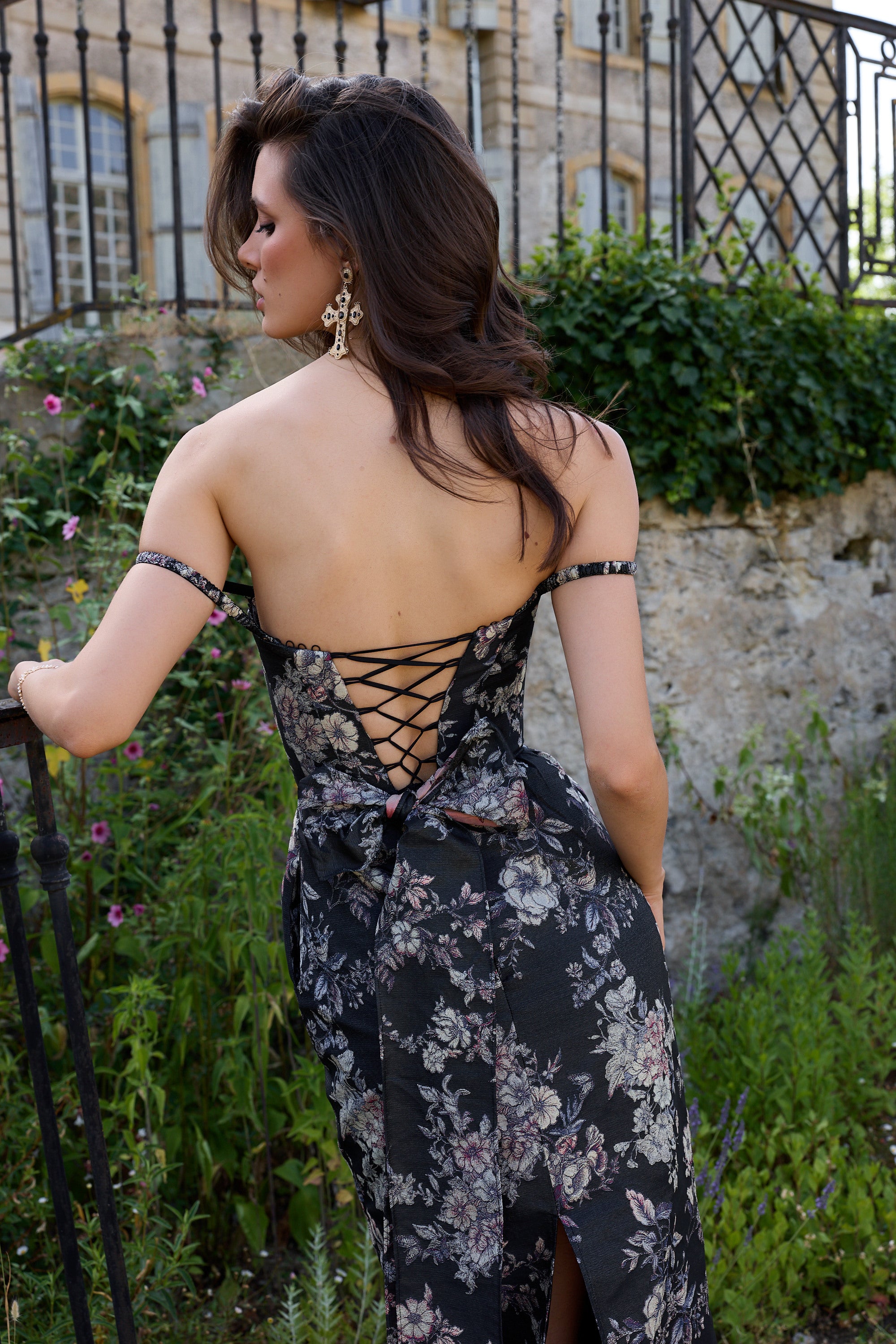 The Cheryl Dress in Black Lilibet Brocade – V. Chapman