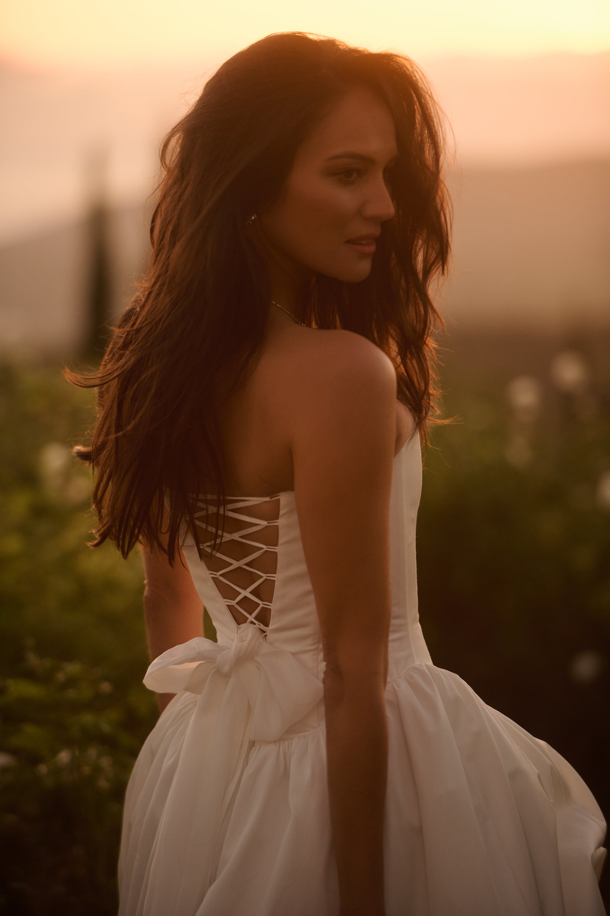 orange and white wedding dress The Clara Gown in White 10 / White