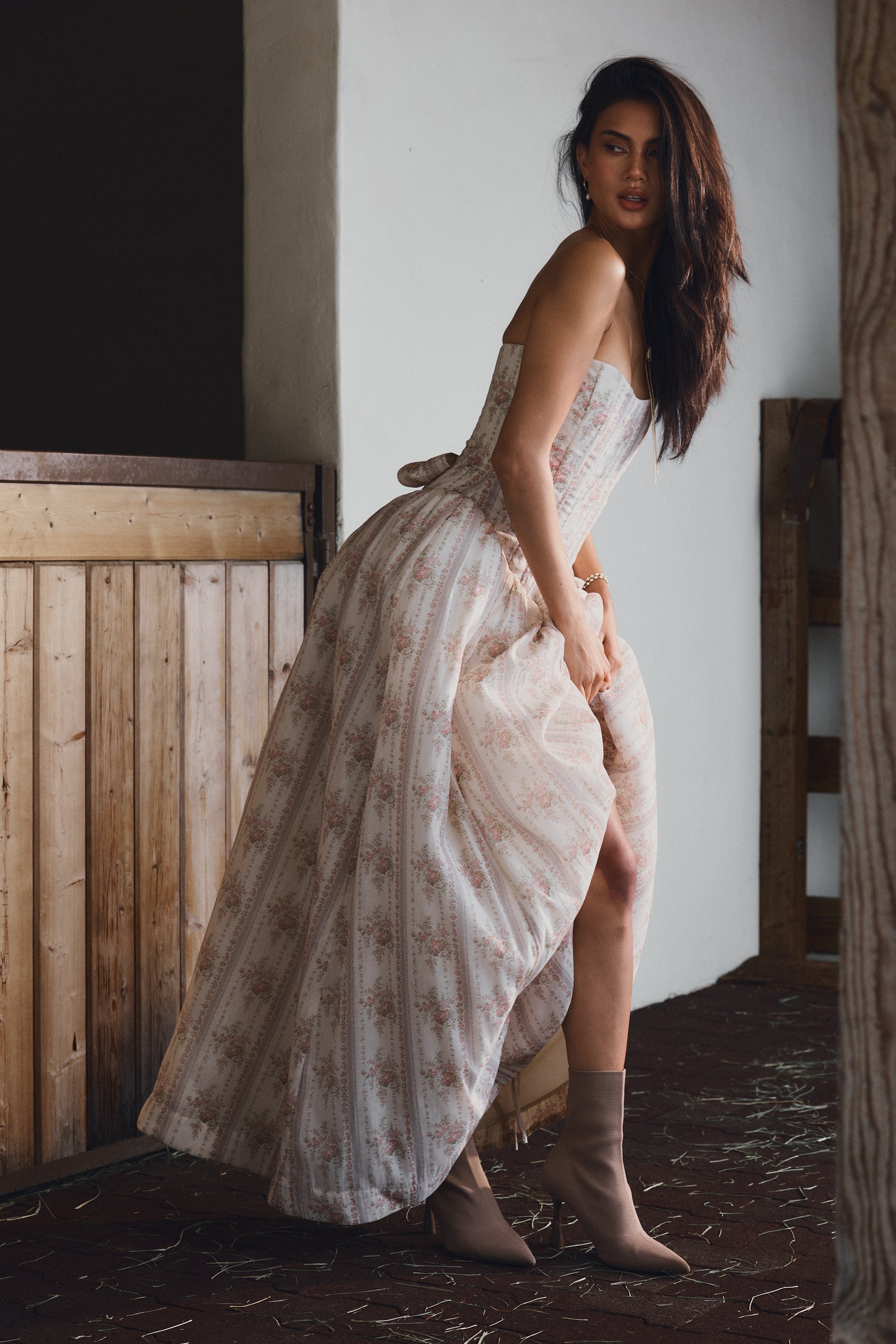 The Clara Gown in Vintage Victorian Stripe – V. Chapman
