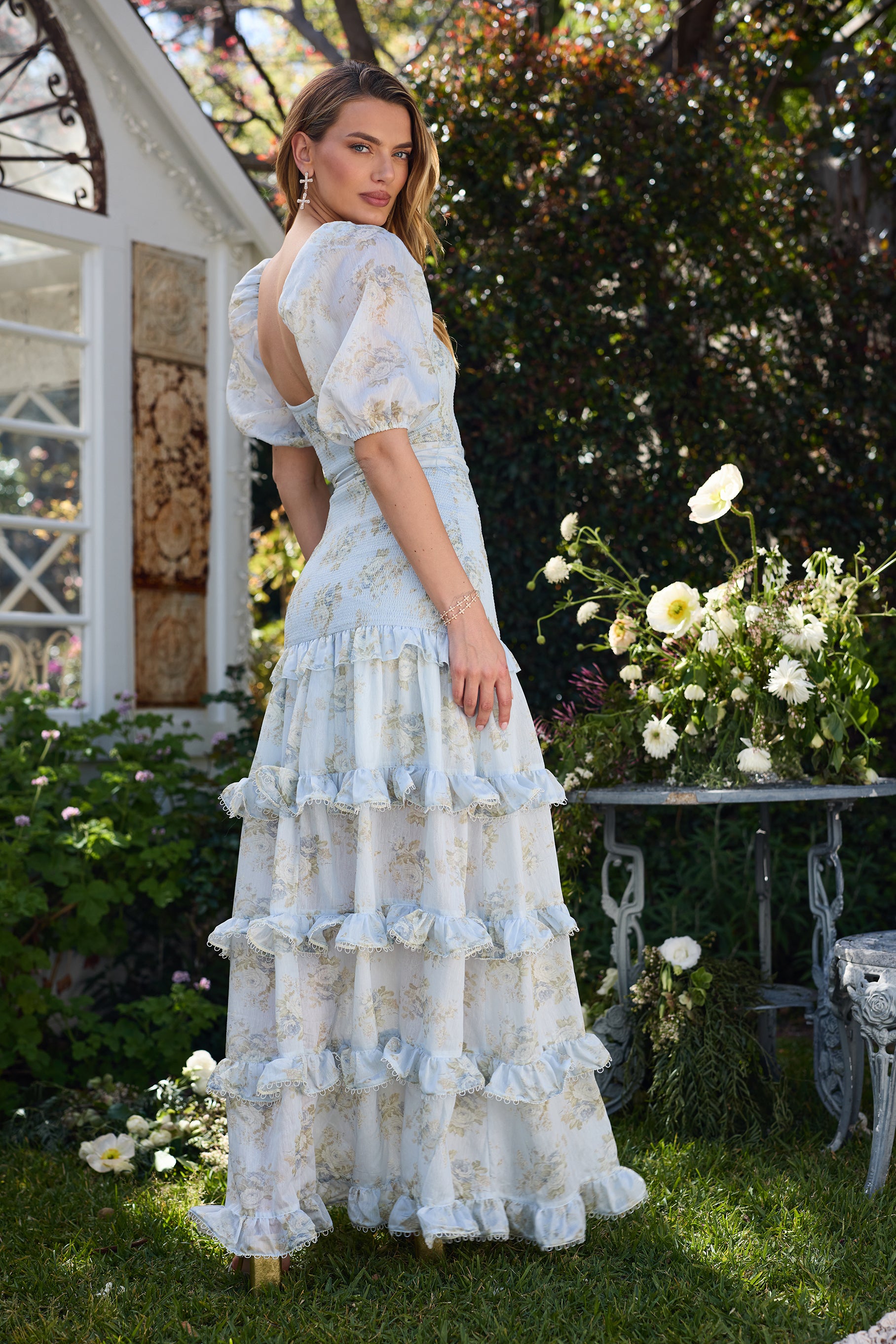 The Elsie Dress in Victorian Blue Roses 2 / Victorian Blue Roses The Elsie Dress in Victorian Blue Roses 2 / Victorian Blue Roses