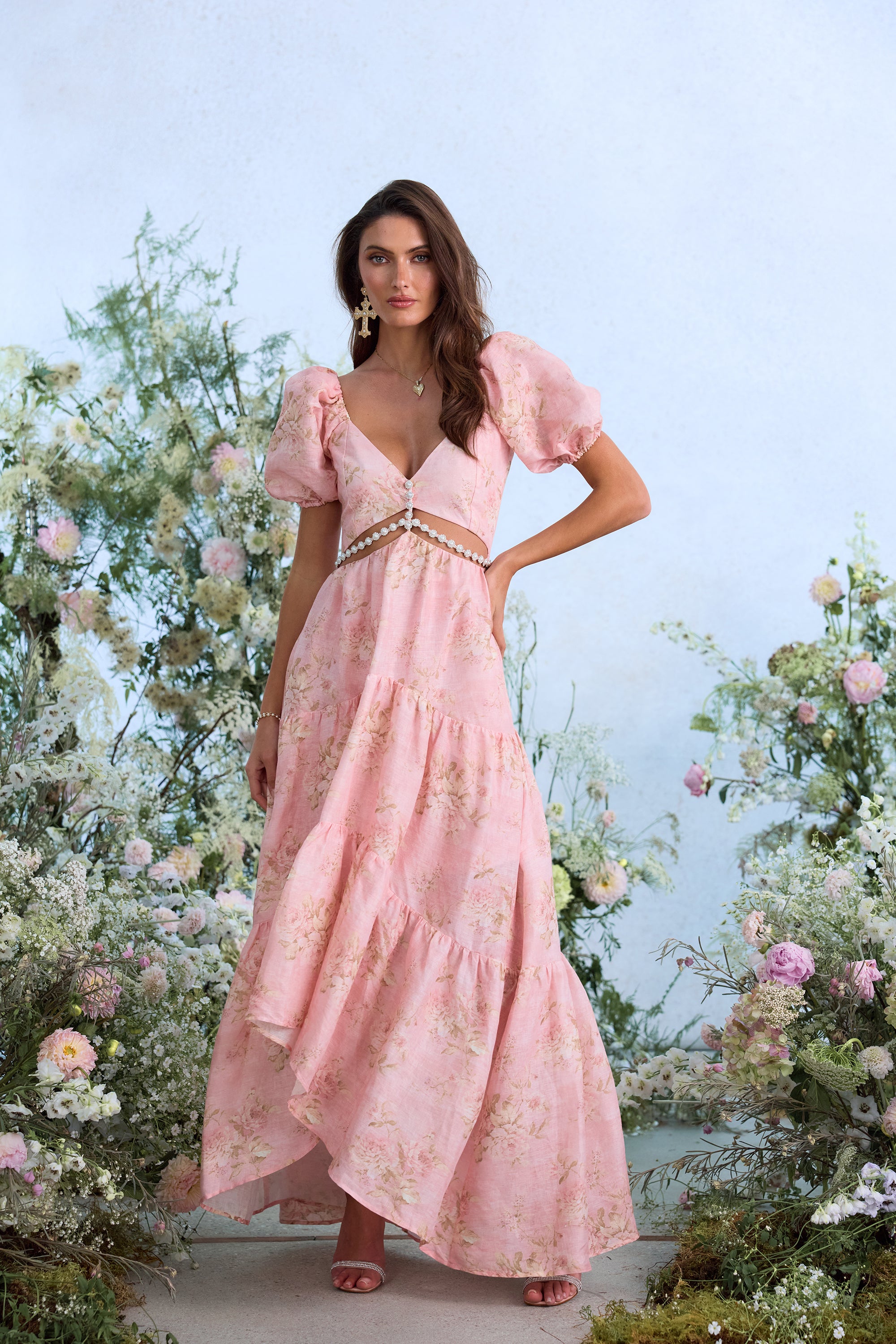The Emma Dress in Light Pink Tapestry Rose 00 / Light Pink Tapestry Rose The Emma Dress in Light Pink Tapestry Rose 00 / Light Pink Tapestry Rose