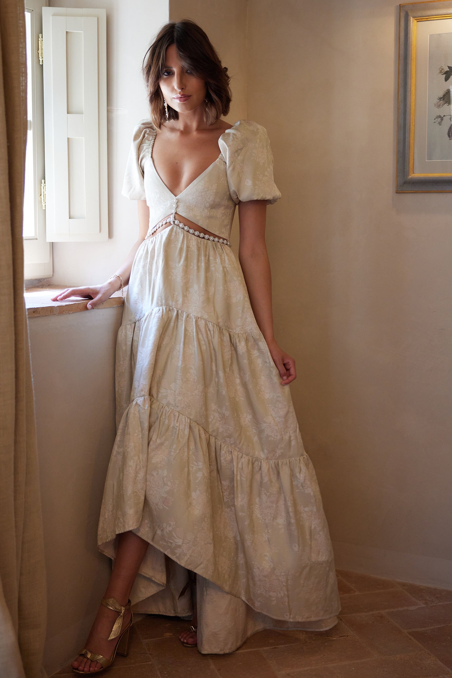 The Emma Dress in Taupe Windsor Brocade 6 / Taupe Windsor Brocade The Emma Dress in Taupe Windsor Brocade 6 / Taupe Windsor Brocade