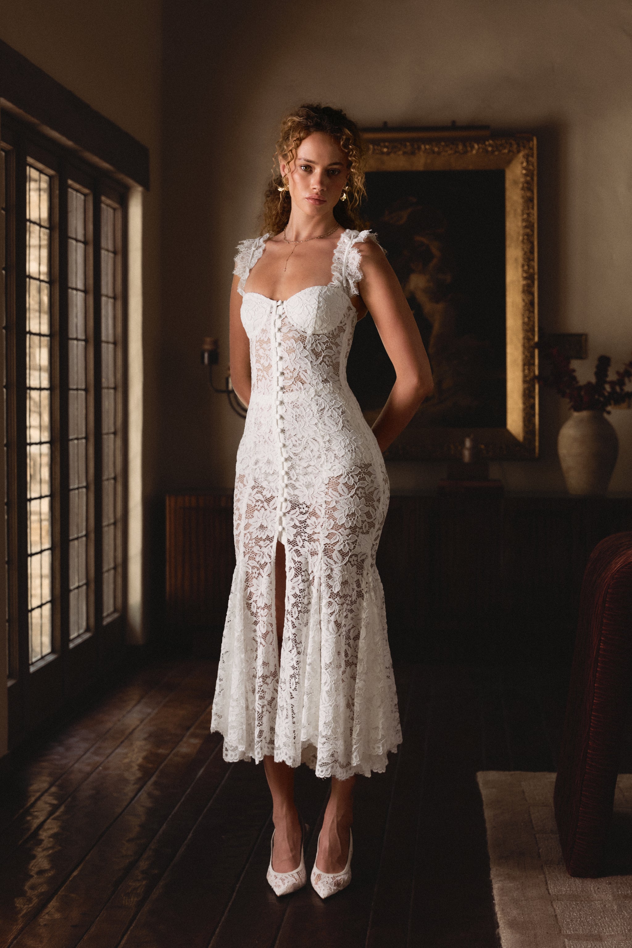 The Eclipse Dress in White Lace