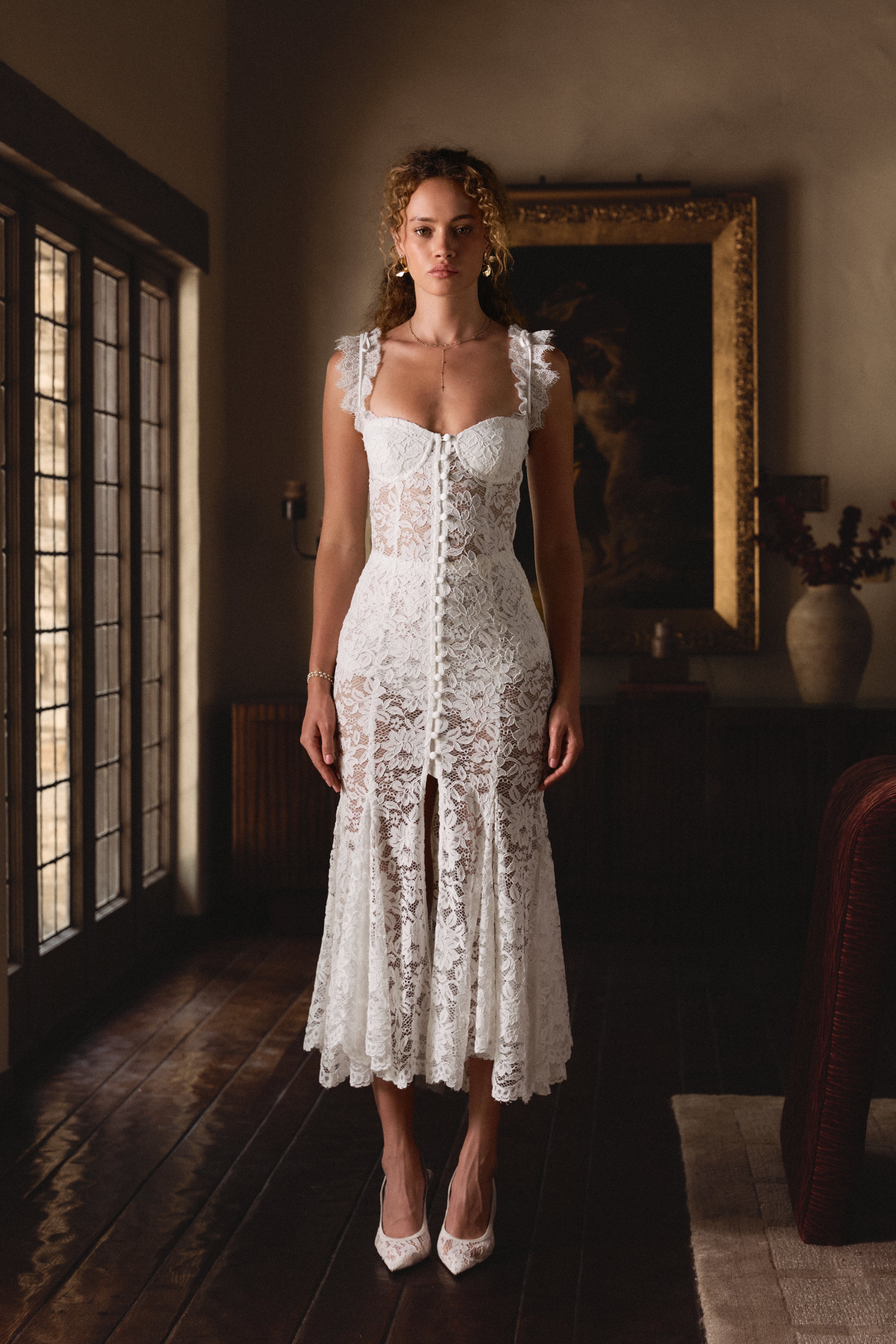 The Eclipse Dress in White Lace