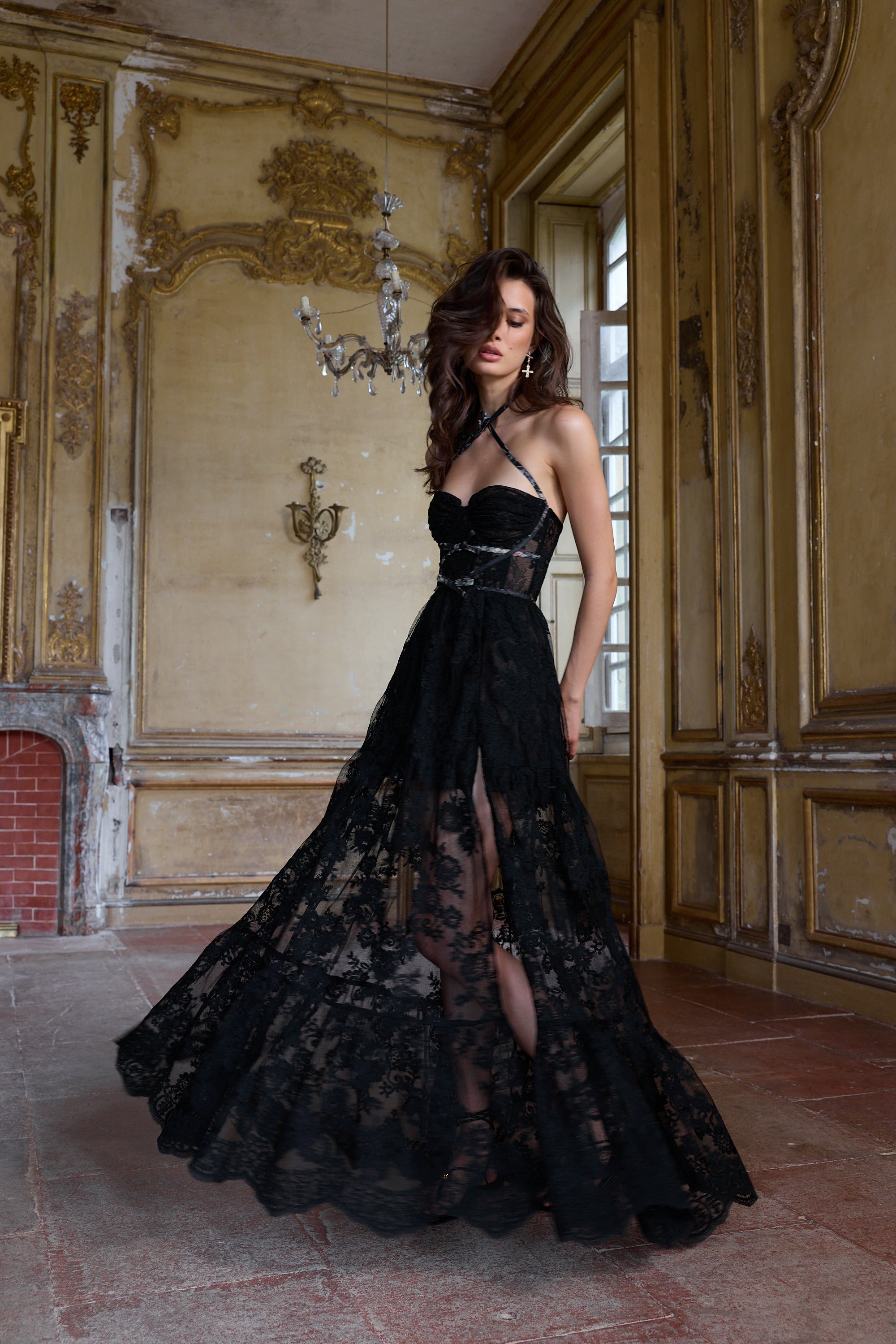 The Eloise Dress in Black Chantilly Lace 0 / Black Chantilly Lace