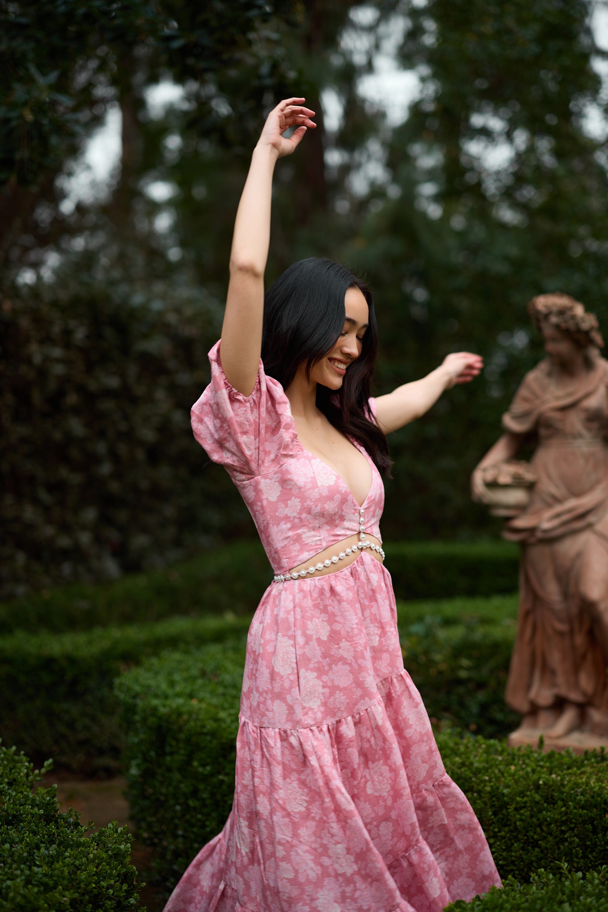 The Emma Dress in Pink Peony Print 2 / Pink Peony Print
