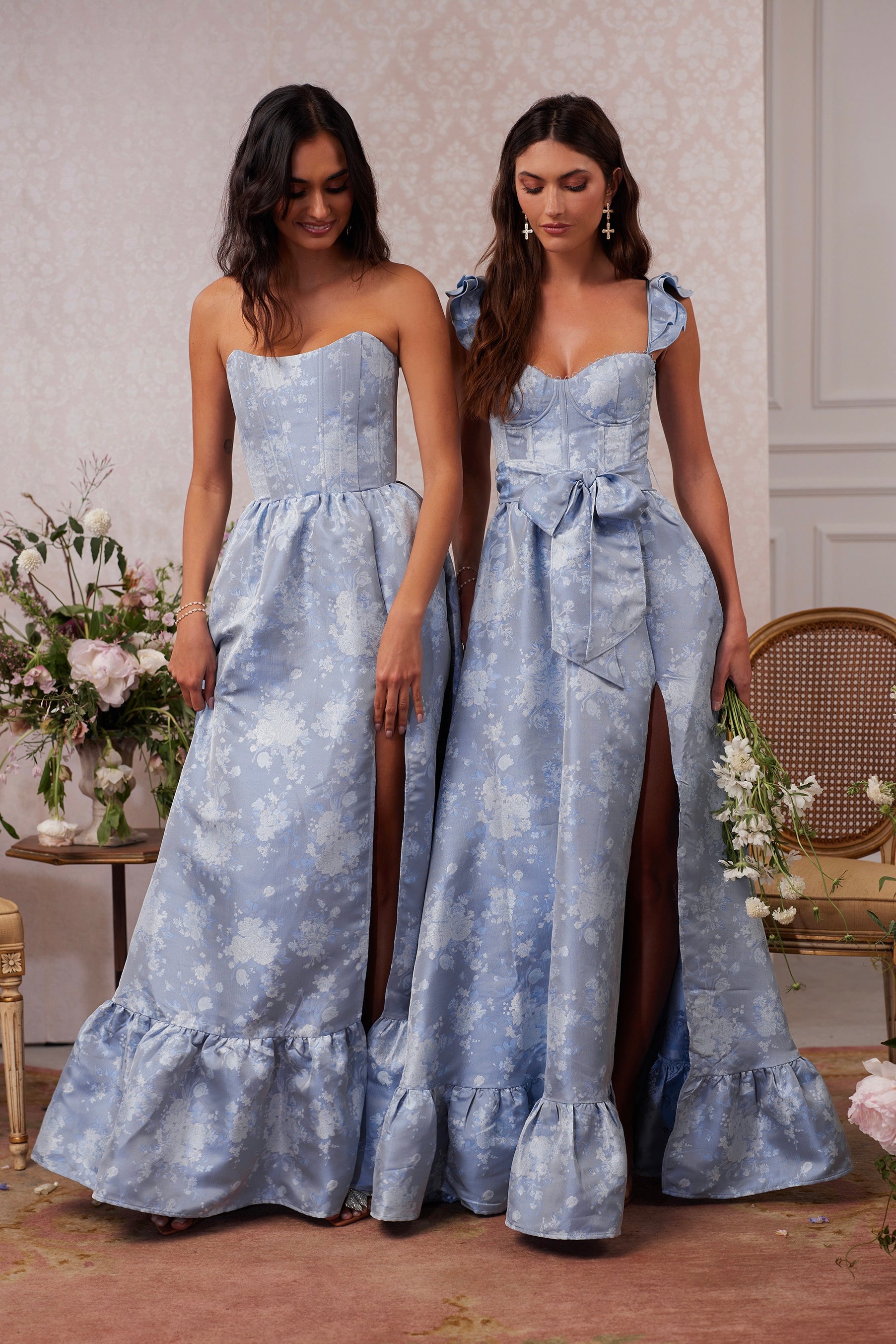 The Charlotte Dress in Denim Blue Windsor 14 / Denim Blue Windsor The Charlotte Dress in Denim Blue Windsor 14 / Denim Blue Windsor