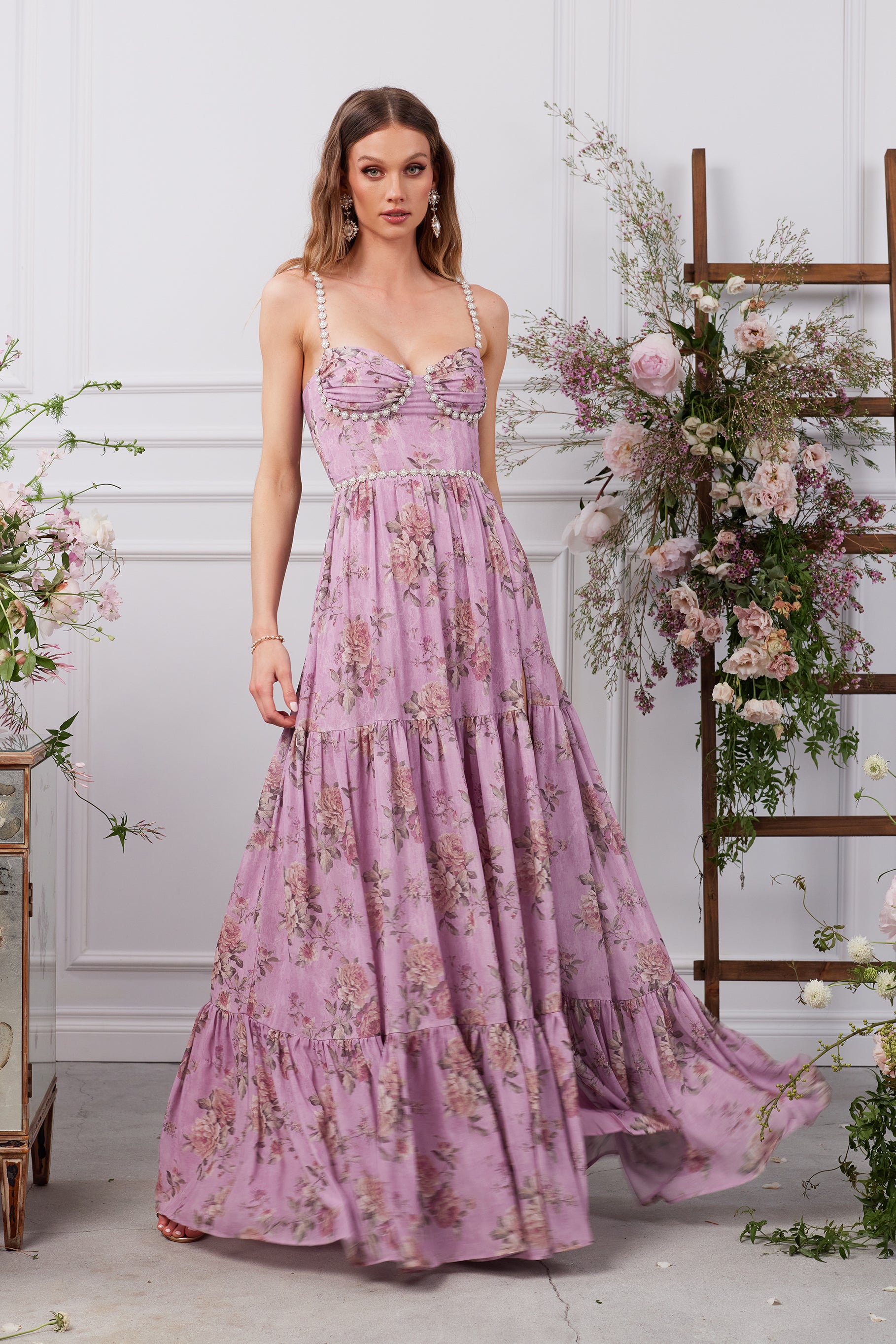 The Gwen Dress in Lilac Tapestry Rose 14 / Lilac Tapestry Rose The Gwen Dress in Lilac Tapestry Rose 14 / Lilac Tapestry Rose