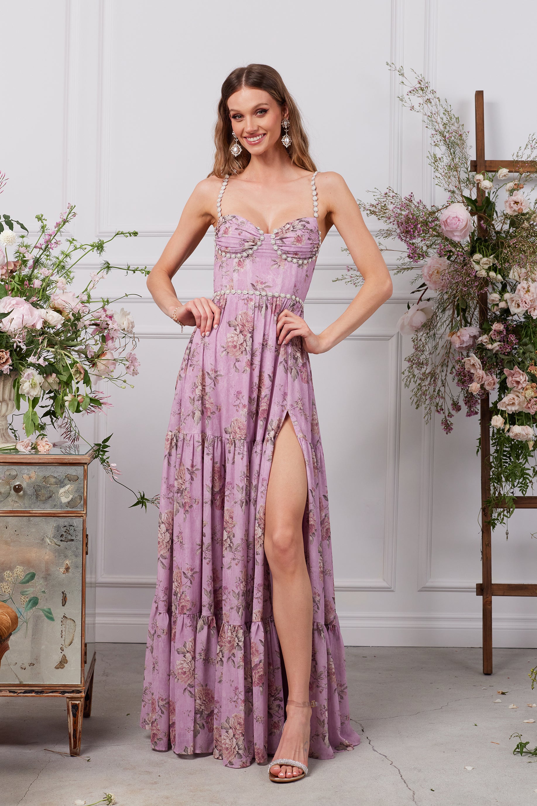 The Gwen Dress in Lilac Tapestry Rose 14 / Lilac Tapestry Rose The Gwen Dress in Lilac Tapestry Rose 14 / Lilac Tapestry Rose