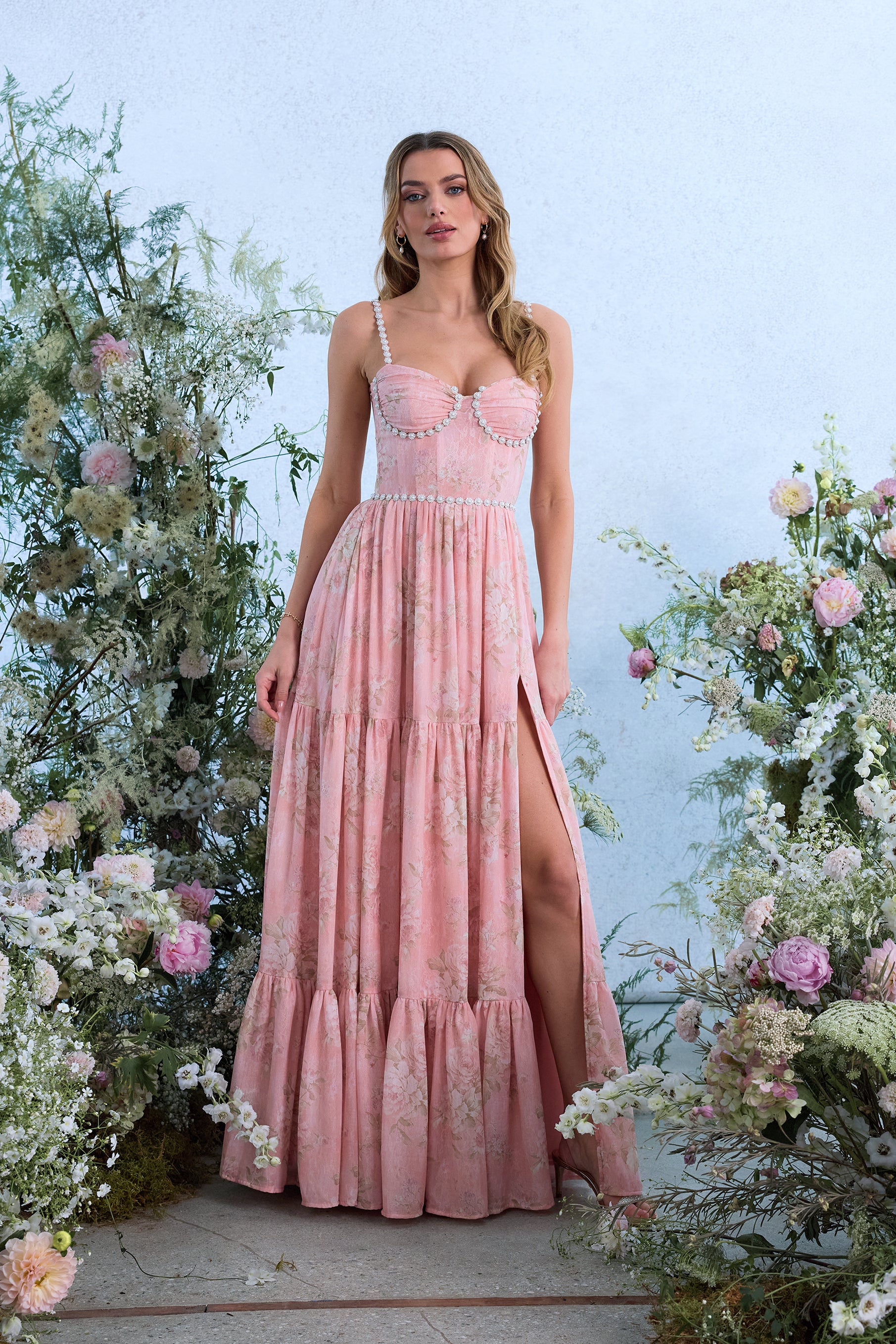 The Gwen Dress in Light Pink Tapestry Rose 0 / Light Pink Tapestry Rose The Gwen Dress in Light Pink Tapestry Rose 0 / Light Pink Tapestry Rose