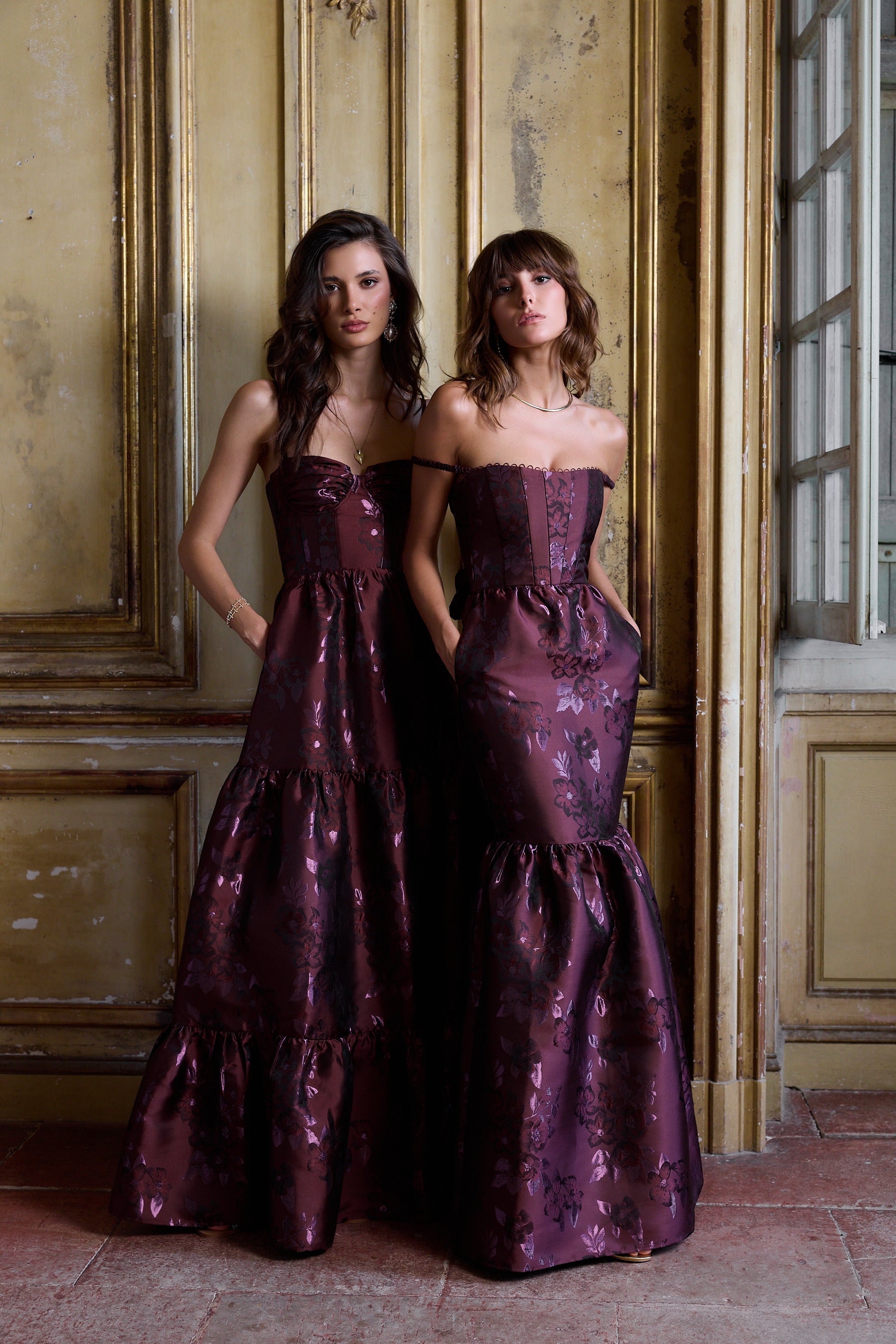 The Cherie Dress in Plum Baroque Floral 0 / Plum Baroque Floral