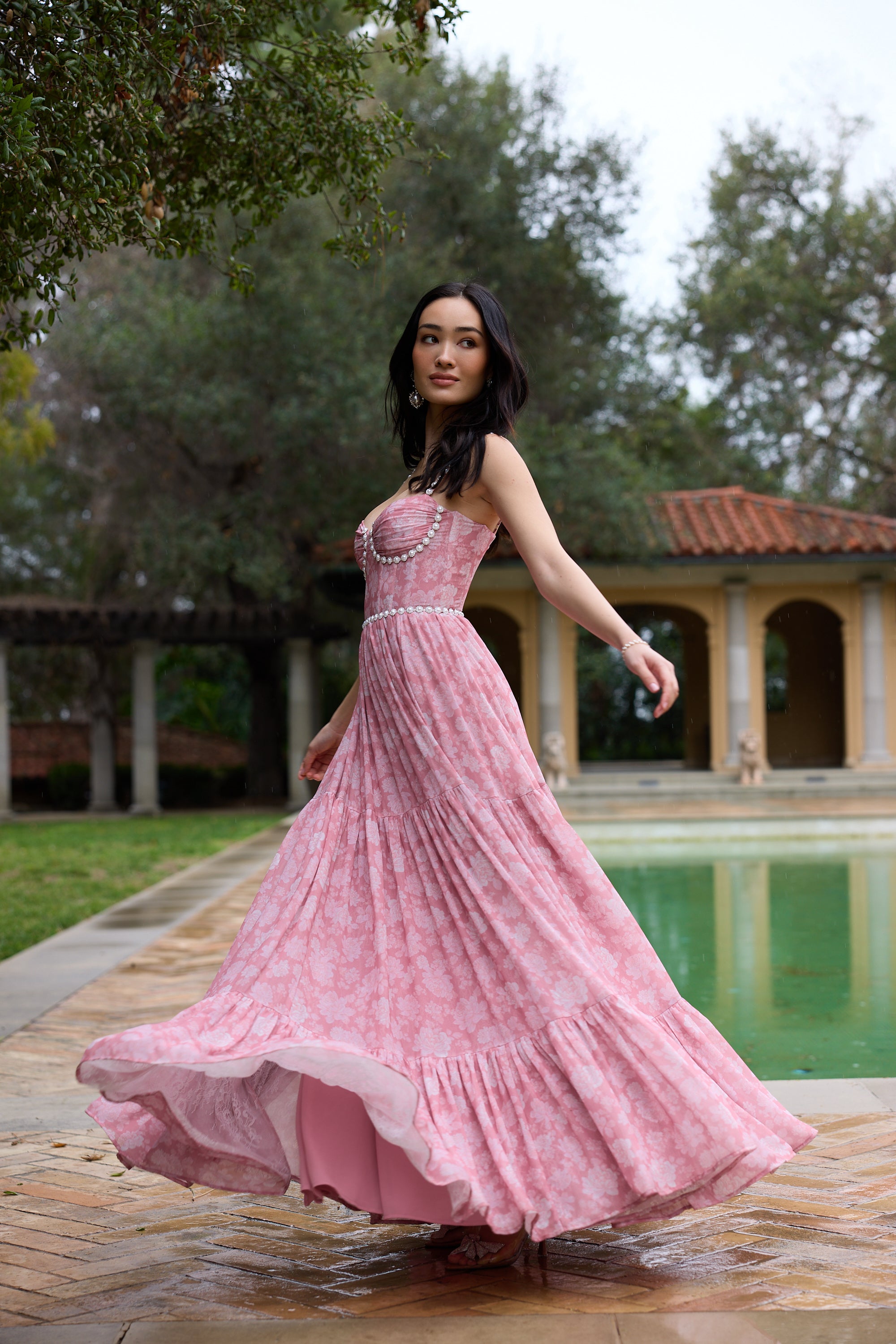 The Gwen Dress in Pink Peony Print 16 / Pink Peony Print The Gwen Dress in Pink Peony Print 16 / Pink Peony Print