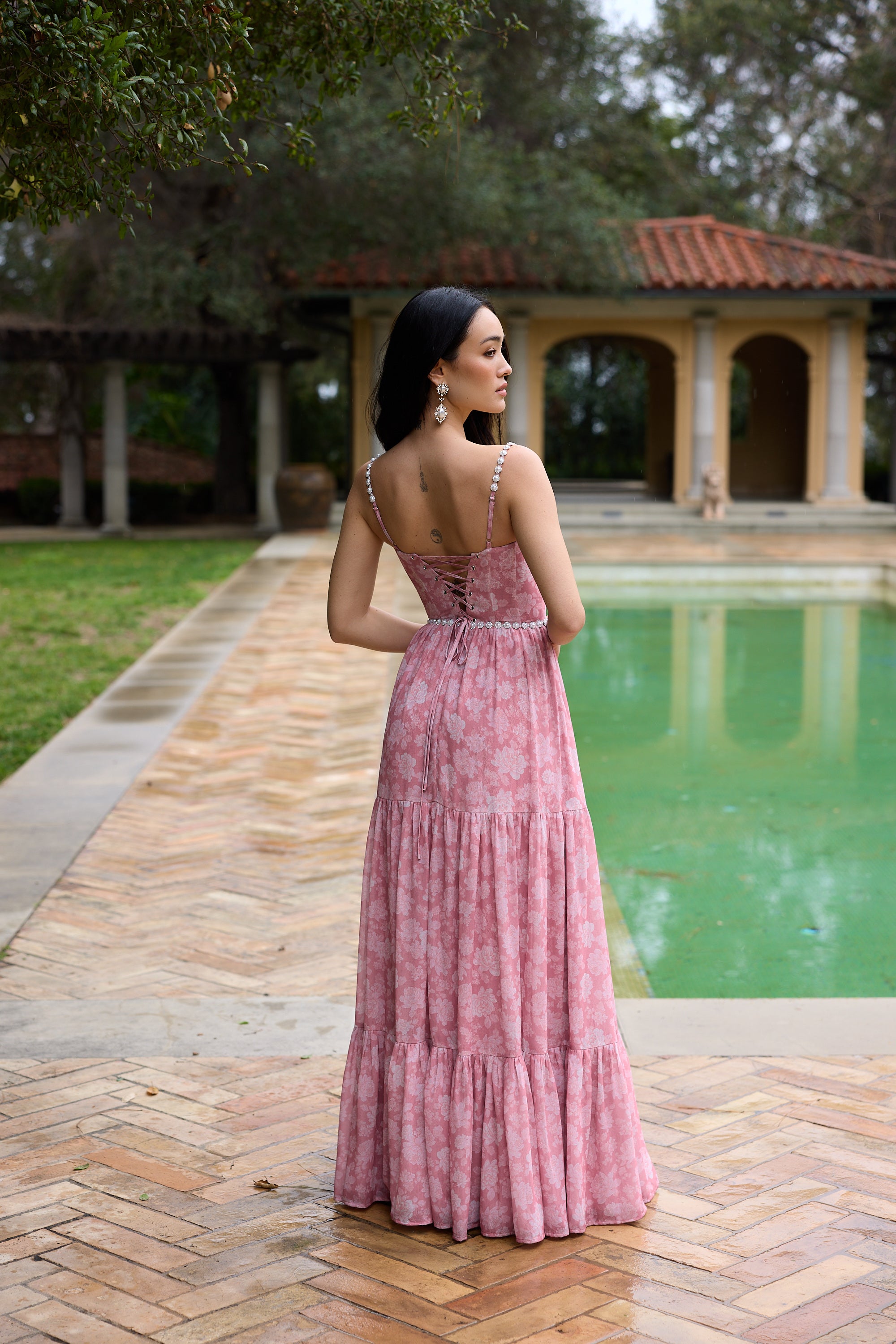 The Gwen Dress in Pink Peony Print 16 / Pink Peony Print