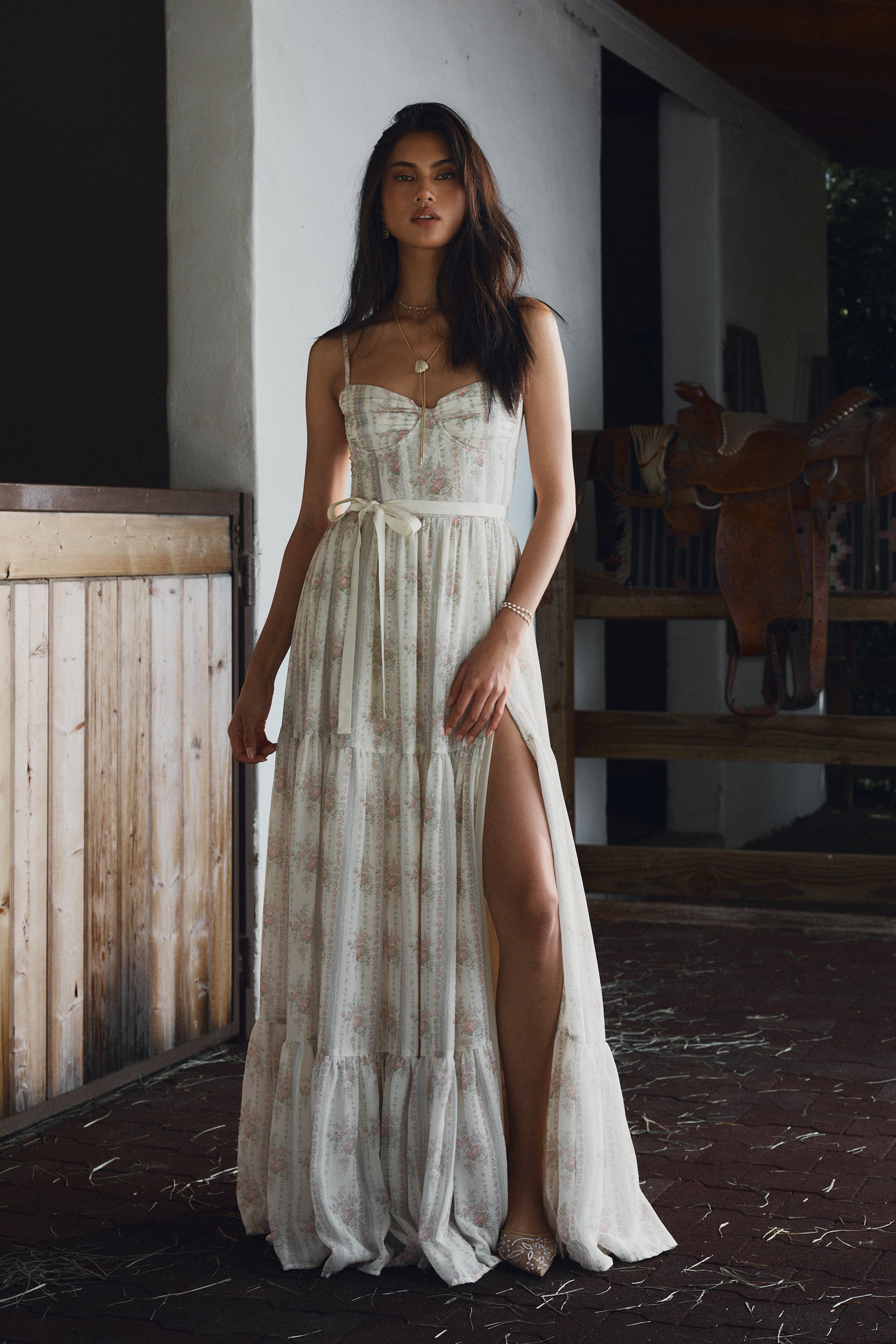 The Gwen Dress in Vintage Victorian Stripe 2 / Vintage Victorian Stripe