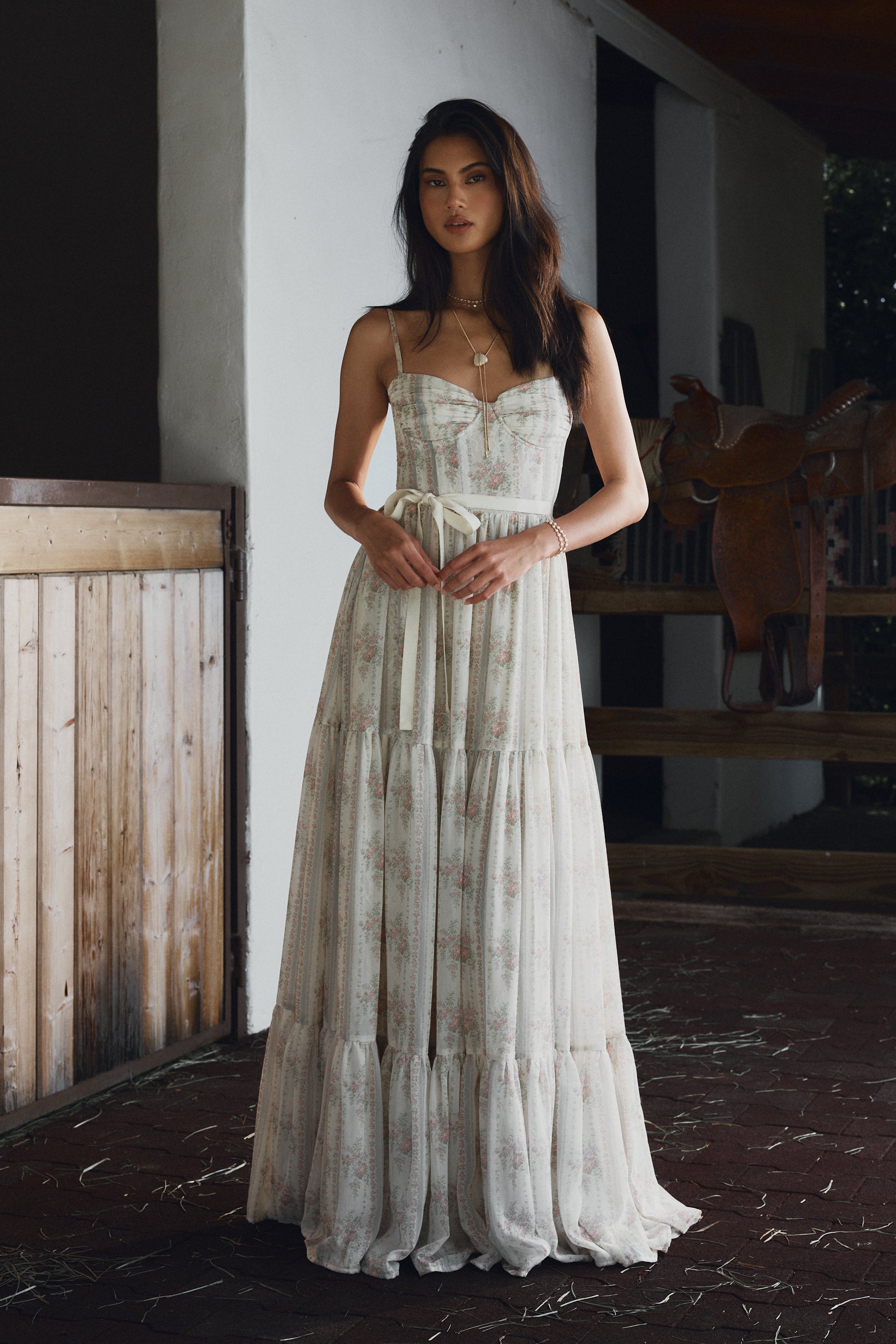 gwen maxi dress The Gwen Dress in Vintage Victorian Stripe 2 / Vintage Victorian Stripe