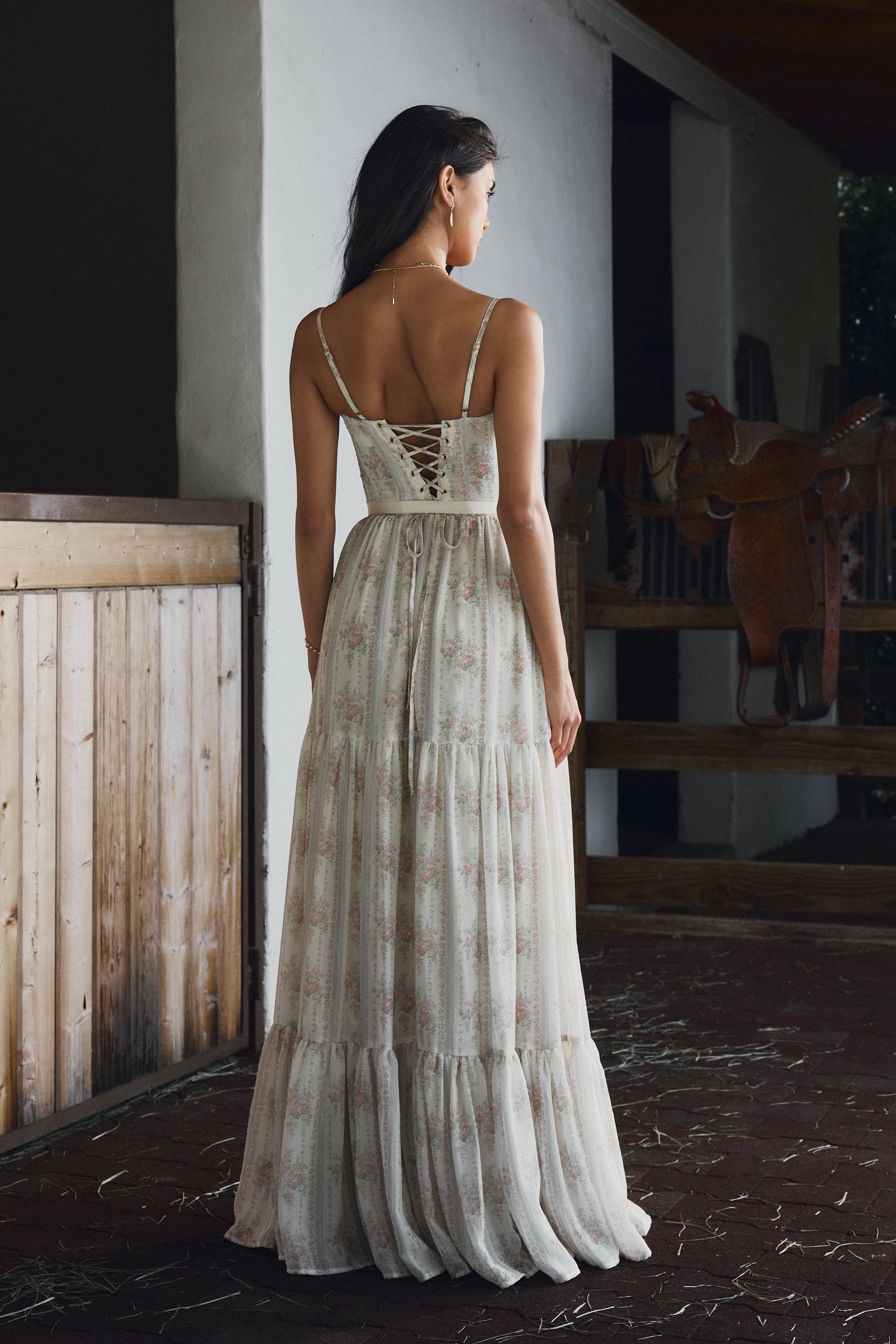 sculpted stripe maxi dress The Gwen Dress in Vintage Victorian Stripe 2 / Vintage Victorian Stripe
