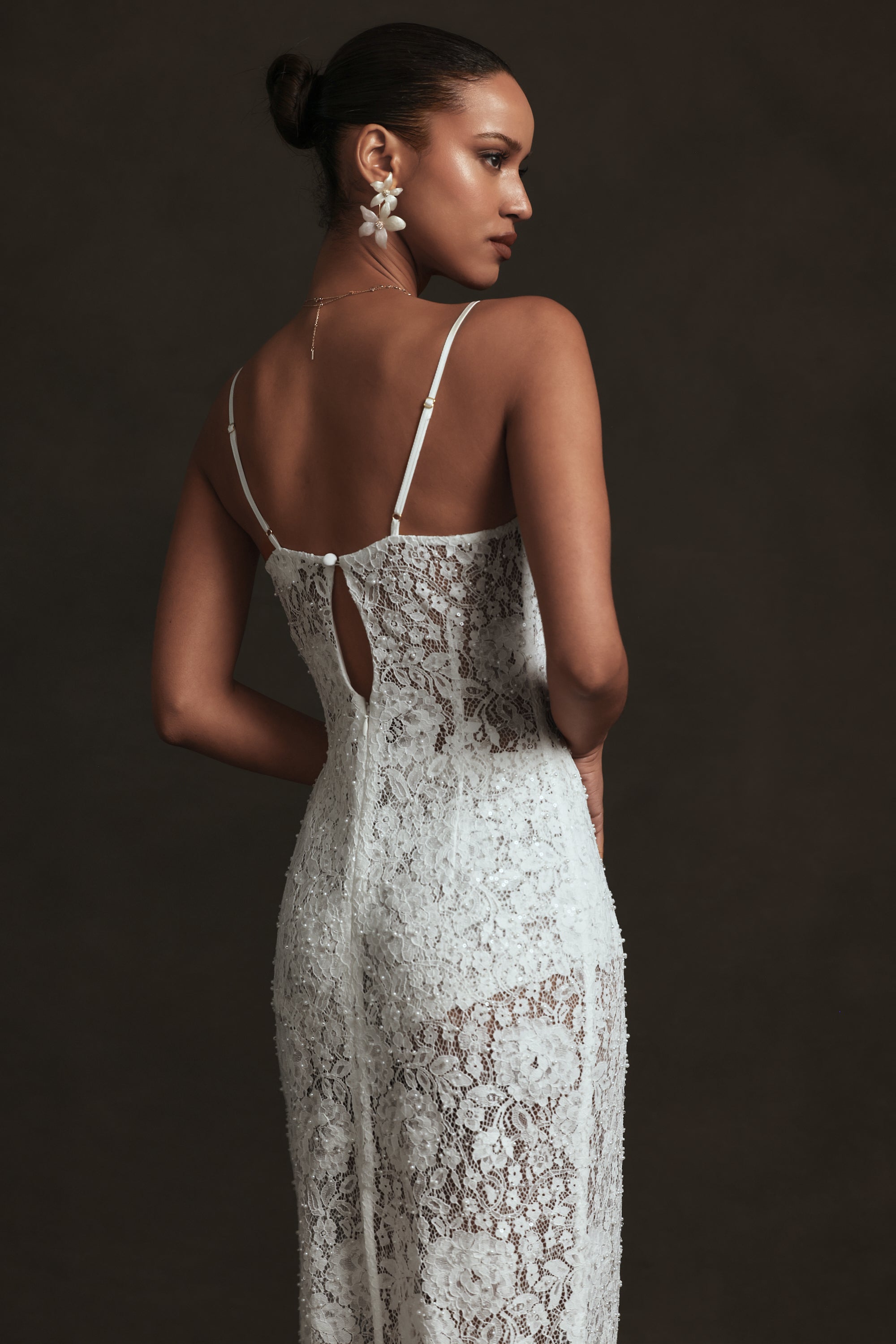 hanii y beaded lace detail dress Beaded Lace Dress by Georges Hobeika Elilhaam