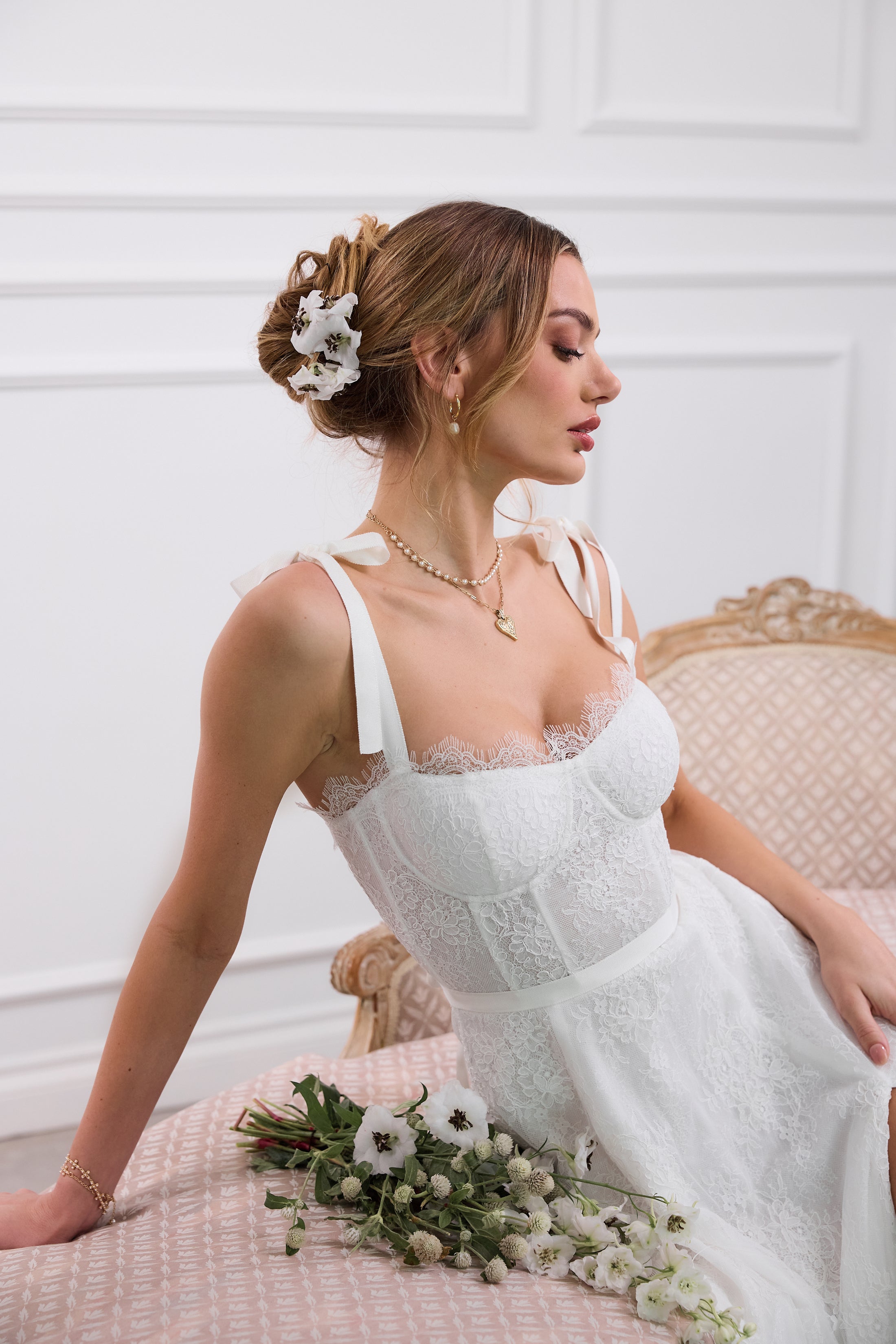 The Harmony Dress in White Chantilly Lace 0 / White Chantilly Lace