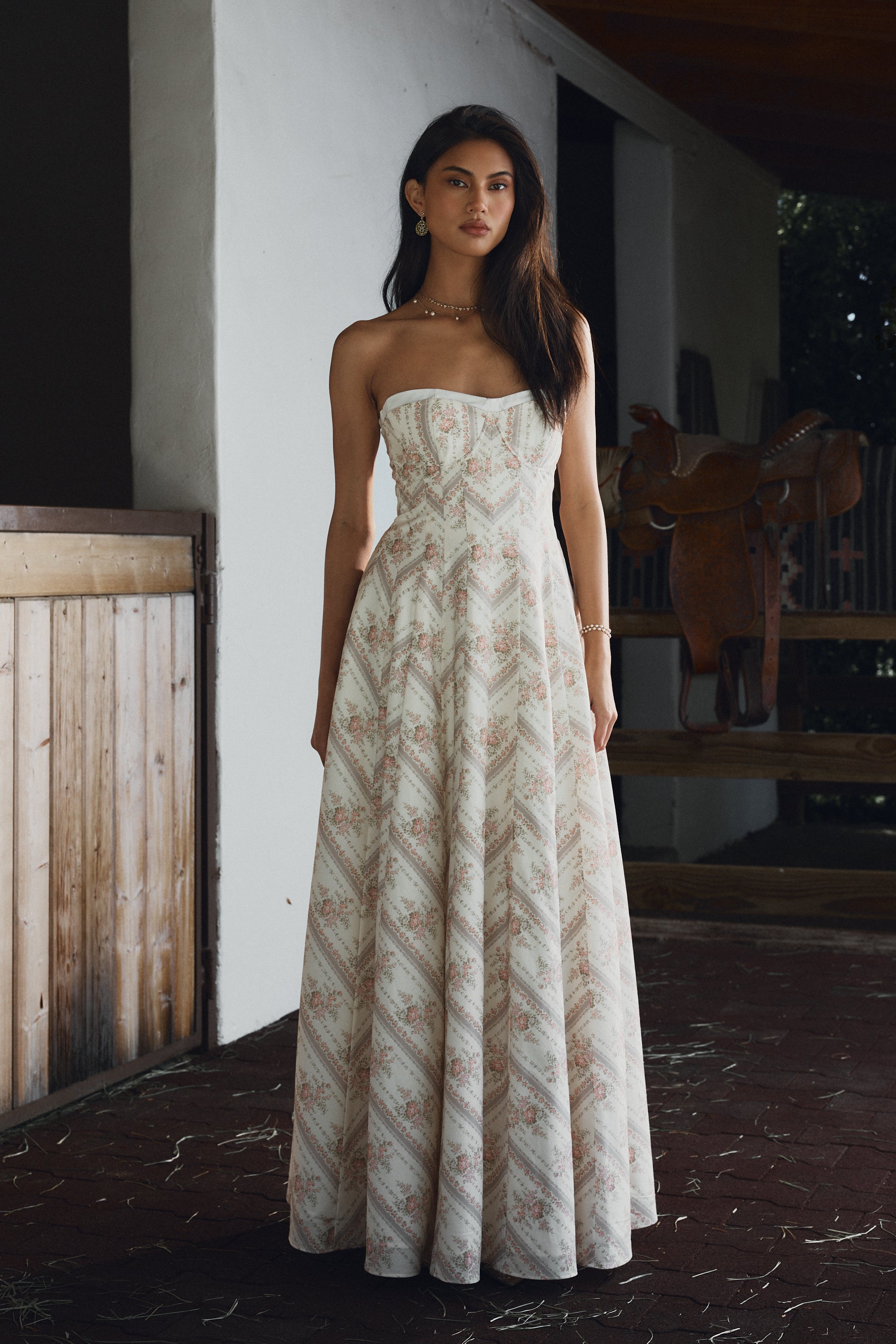 The Harper Dress in Vintage Victorian Stripe